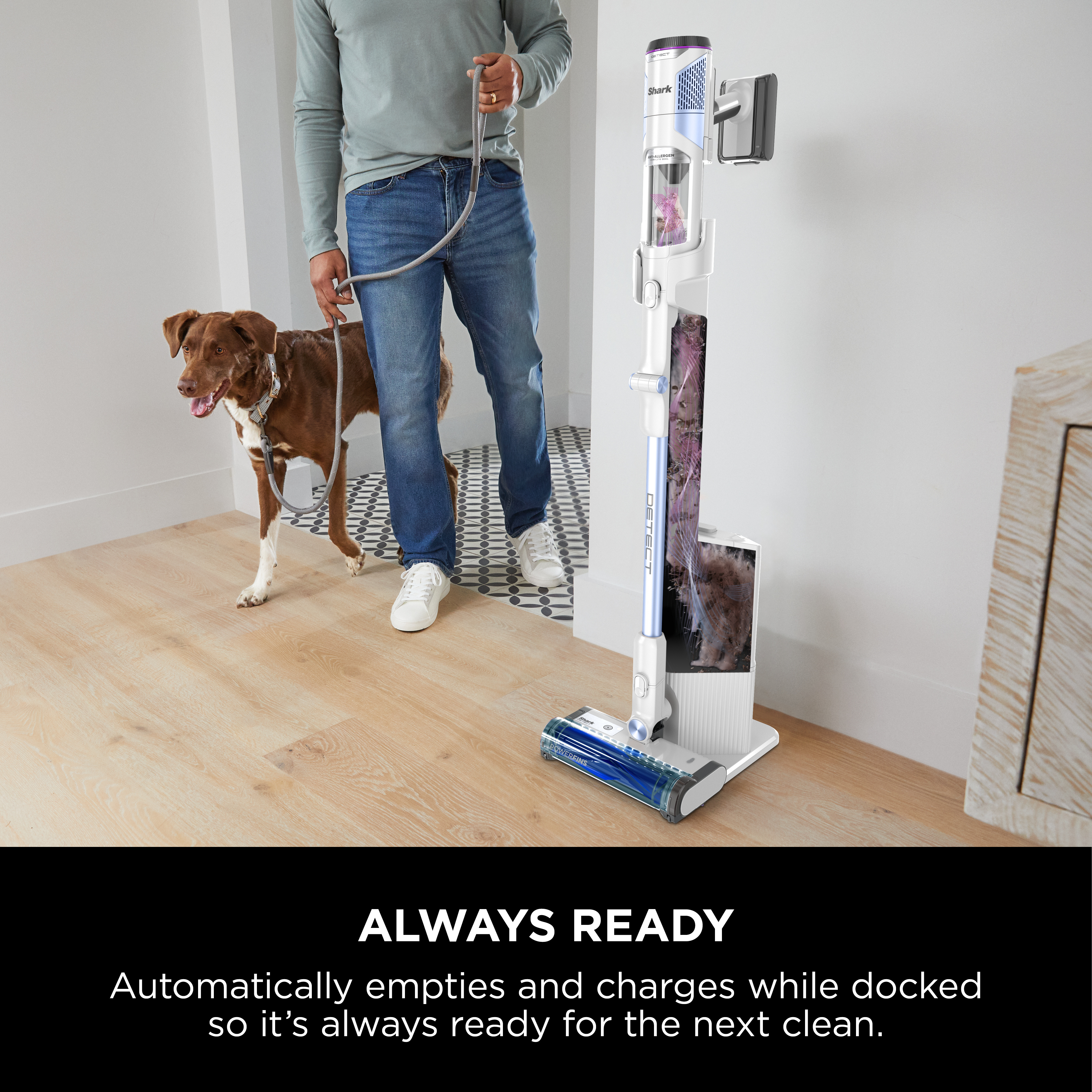Shark IW4621UKT Detect Clean & Empty Cordless Pet Vacuum Cleaner - 60 Minutes Run Time - White thumbnail image