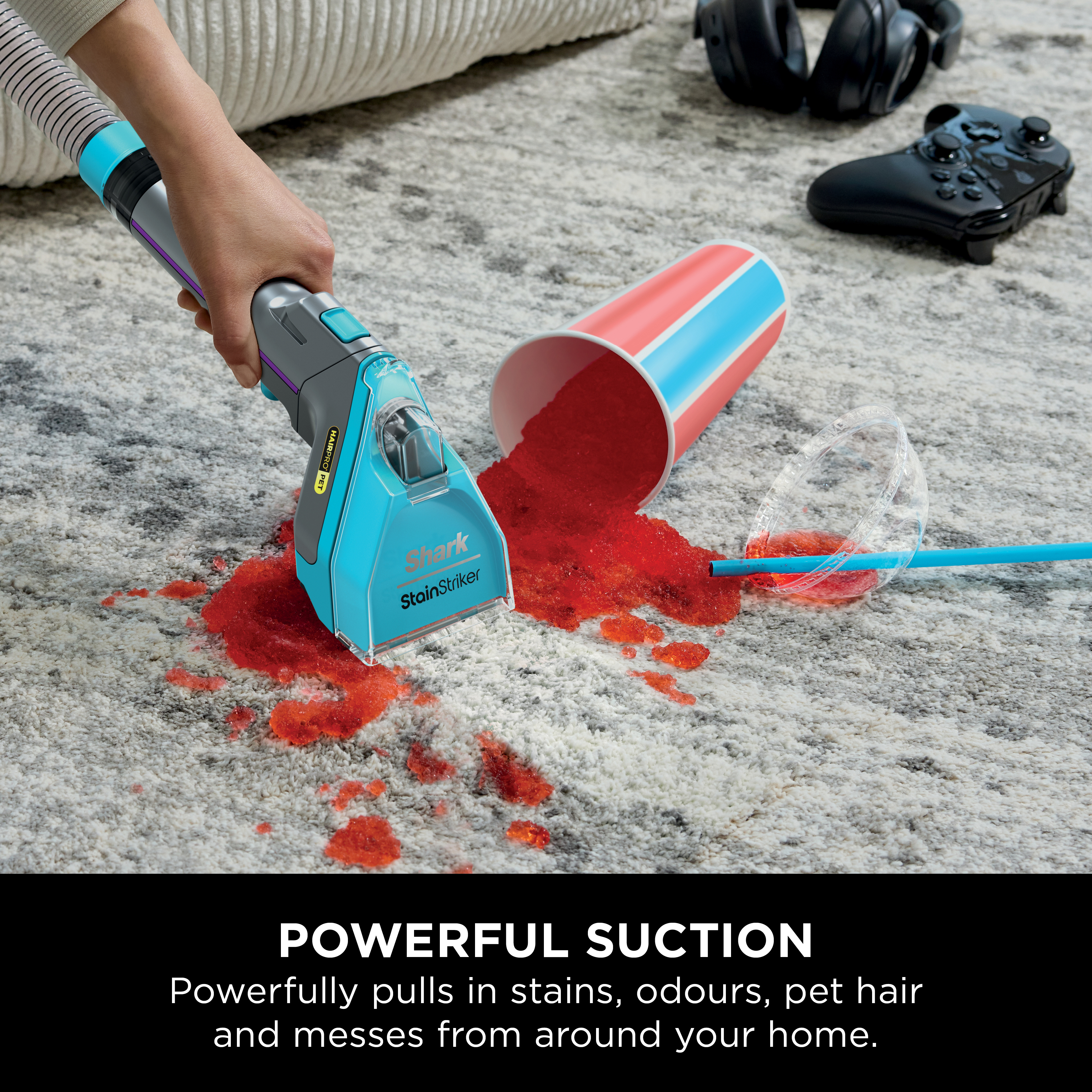 Shark  PX250UKT StainStriker HairPro Pet Stain & Spot Cleaner - Dark Silver & Force Fuchsia thumbnail image