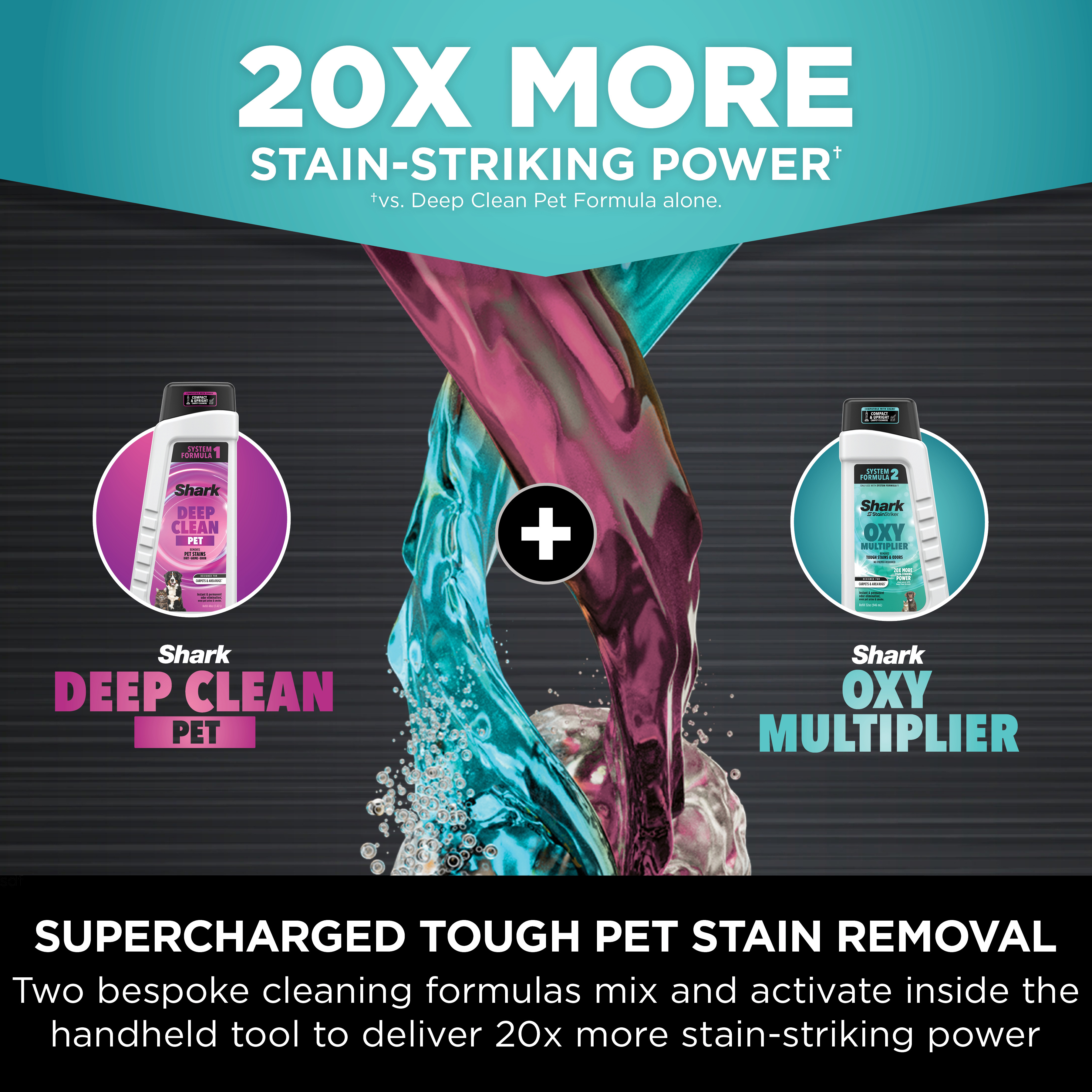 Shark  PX250UKT StainStriker HairPro Pet Stain & Spot Cleaner - Dark Silver & Force Fuchsia thumbnail image