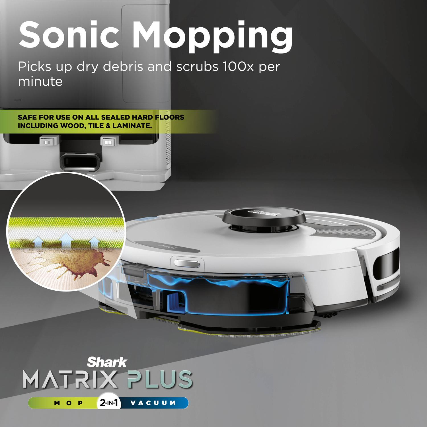 Shark RV2620WAUKWH Matrix Plus 2 in 1 Self Empty Robot Vacuum & Mop - 110 Minutes Run Time - White/Silver thumbnail image