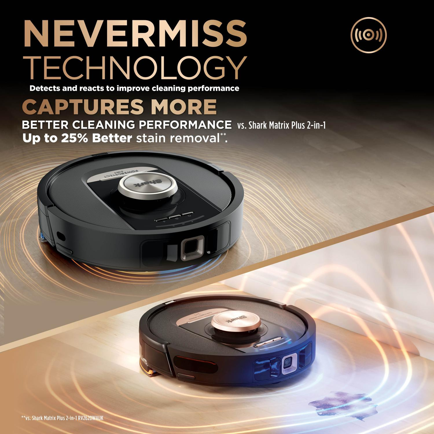 Shark RV2620WAUK Matrix Plus 2 in 1 Self Empty Robot Vacuum & Mop - 110 Minutes Run Time - Black thumbnail image