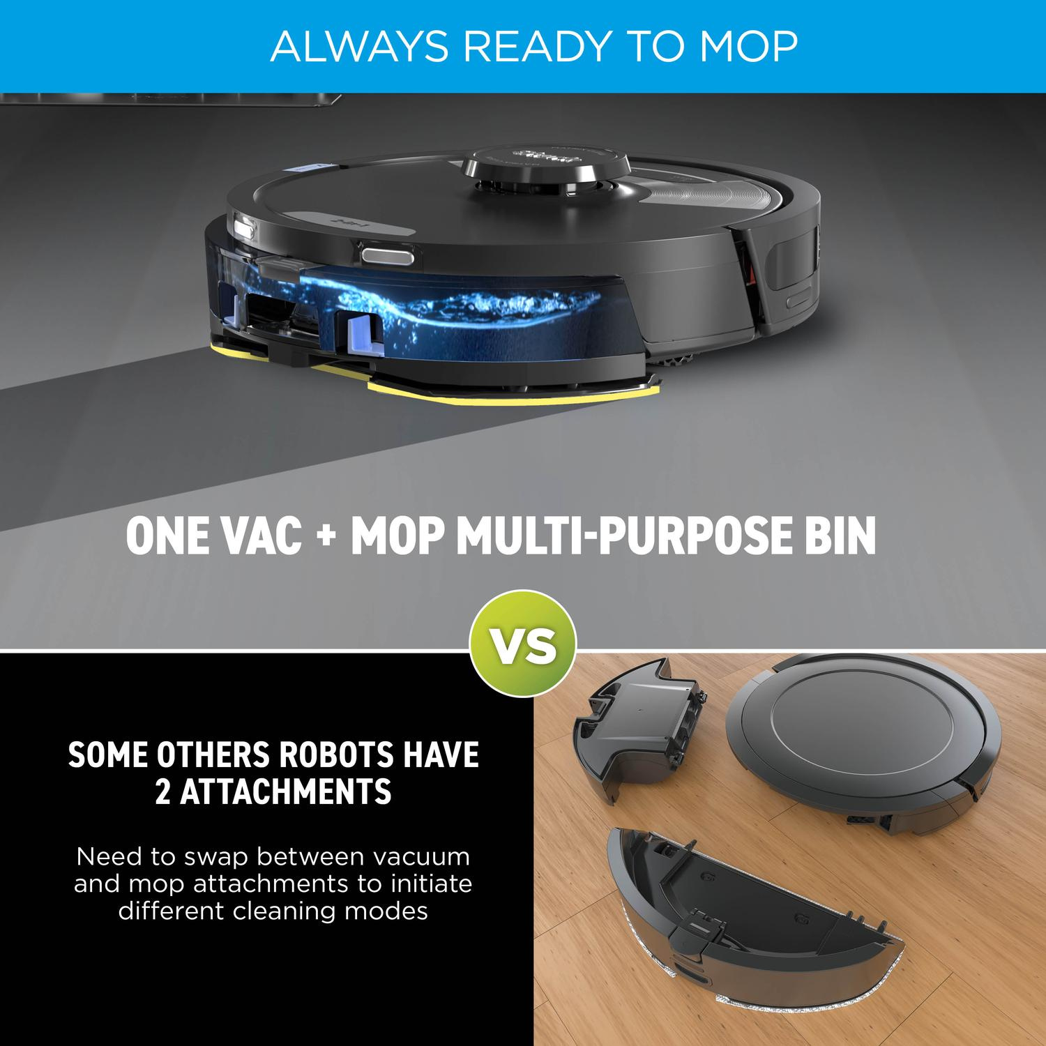 Shark RV2620WAUK Matrix Plus 2 in 1 Self Empty Robot Vacuum & Mop - 110 Minutes Run Time - Black thumbnail image