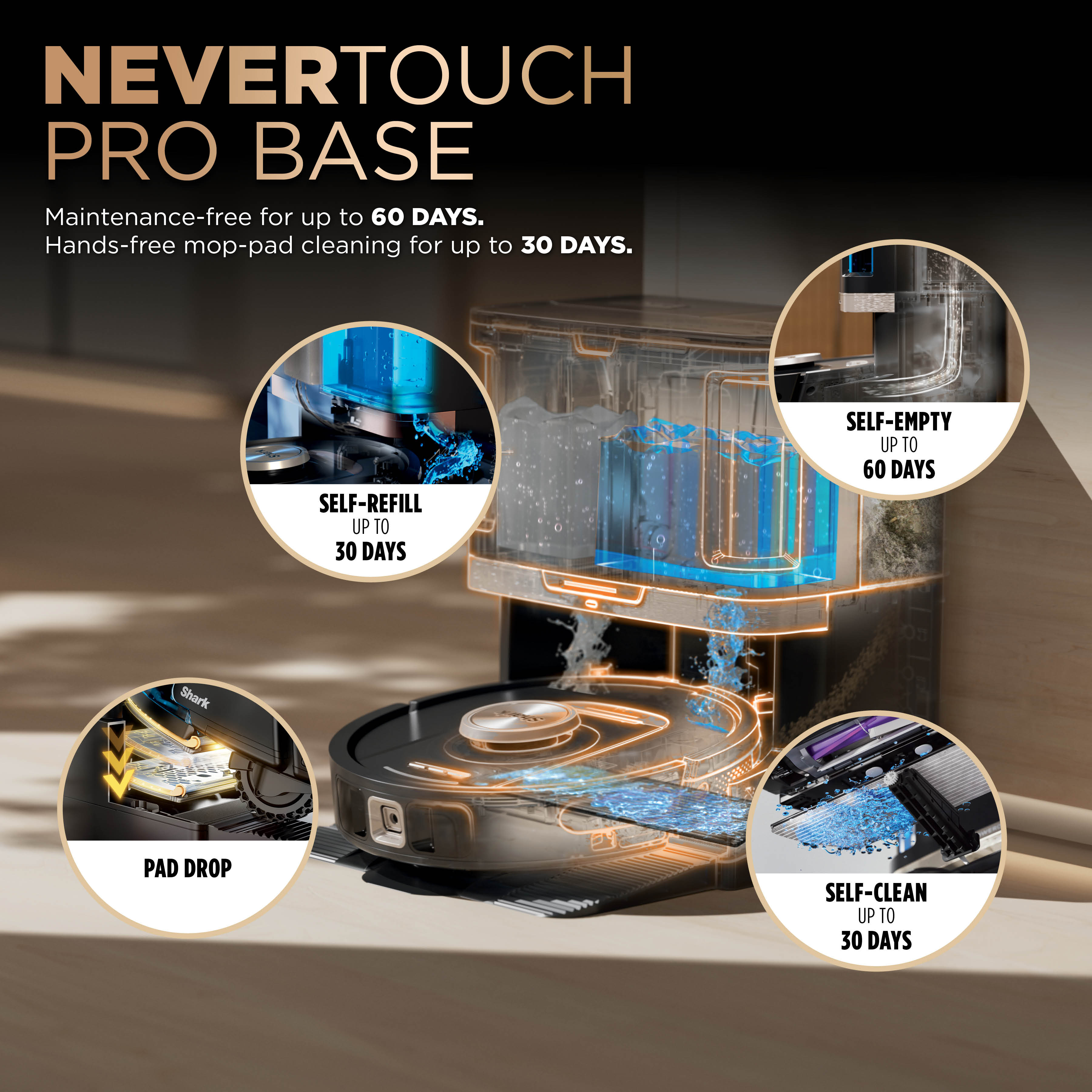 Shark RV2800ZEUK Shark PowerDetect NeverTouch Pro 2-in-1 Self-Empty- Self-Refill & Self-Clean Robot Vacuum & Mop - Black thumbnail image