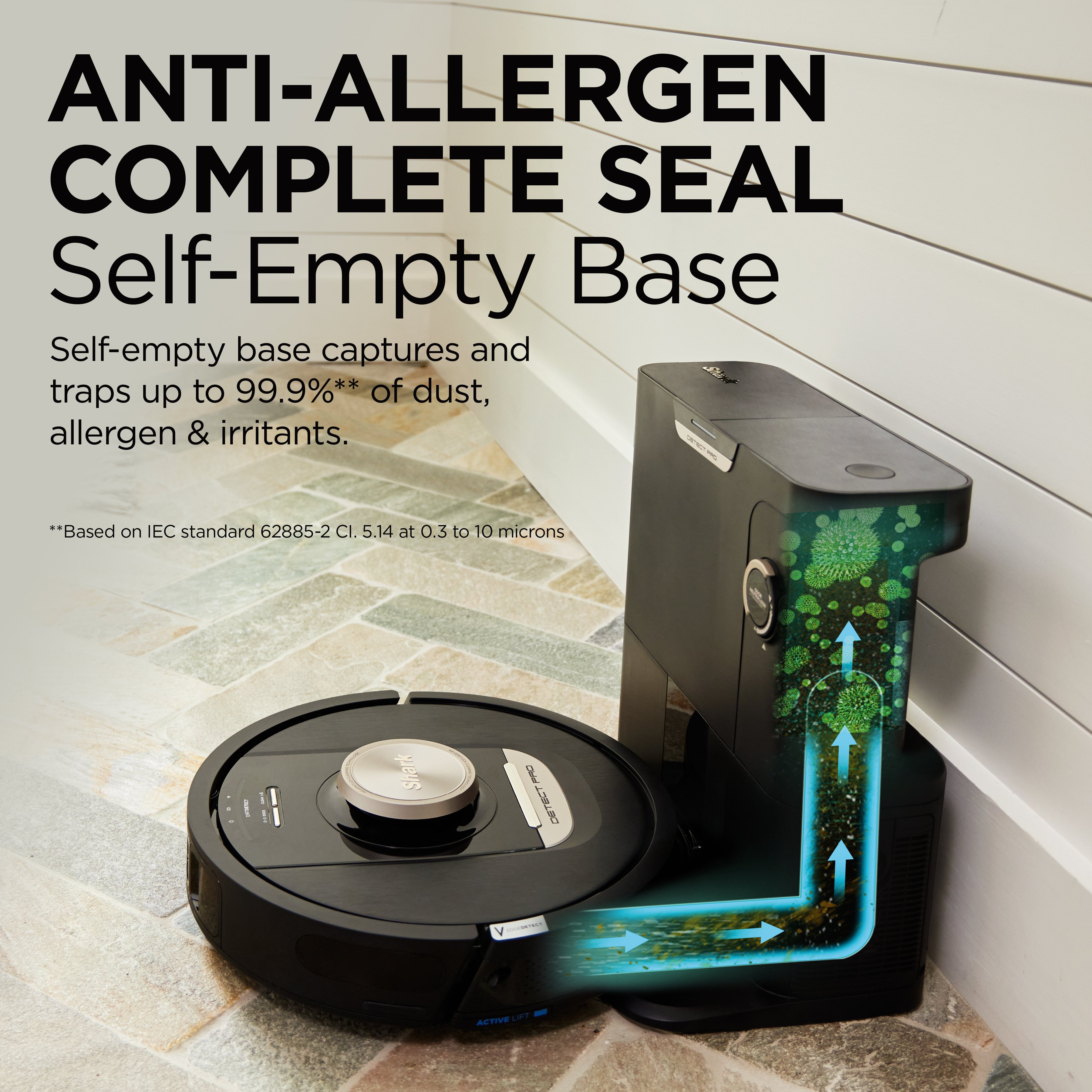 Shark RV2820VEUK PowerDetect Self-Empty Robot Vacuum  - 100 Min Minutes Run Time - Black thumbnail image