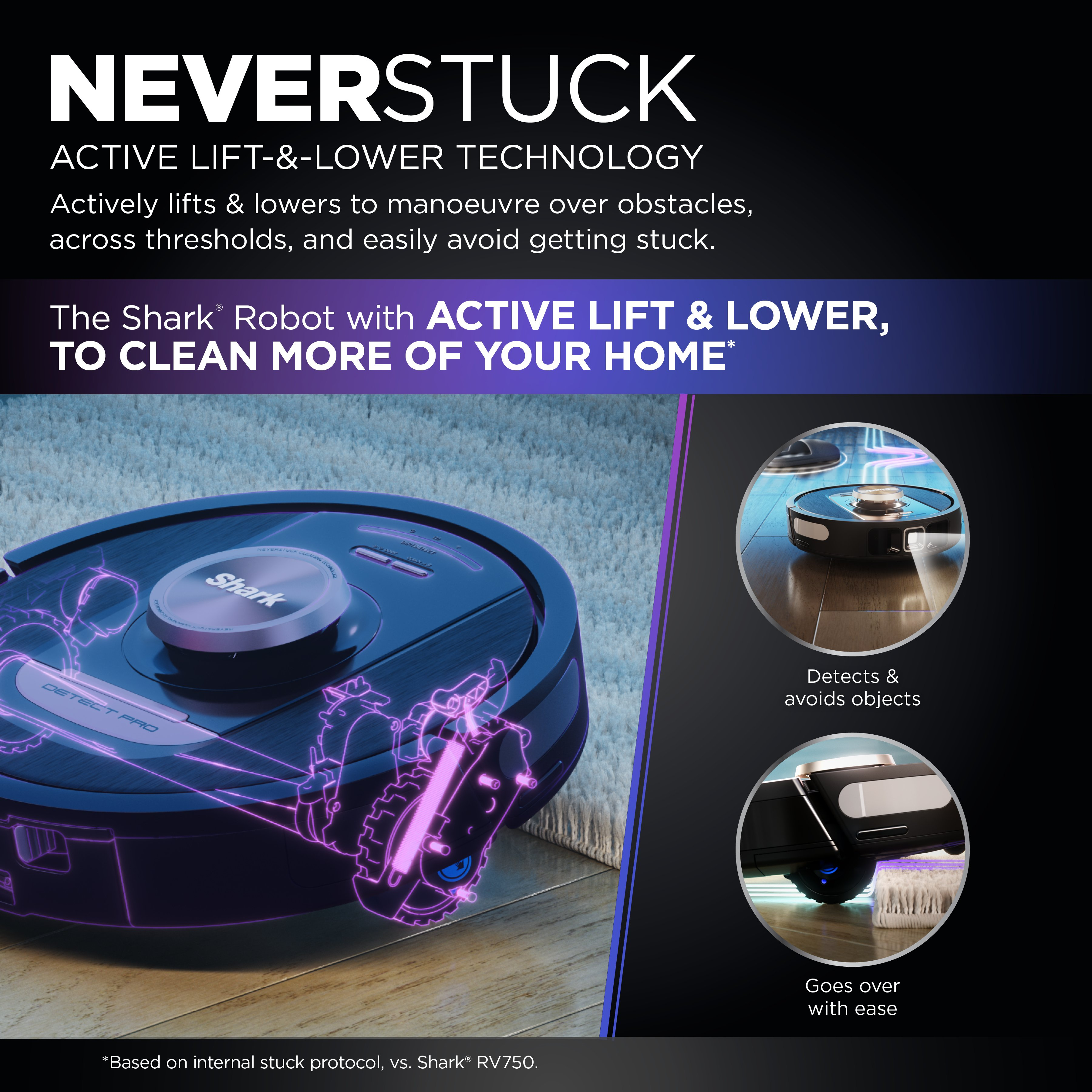 Shark RV2820VEUK PowerDetect Self-Empty Robot Vacuum  - 100 Min Minutes Run Time - Black thumbnail image