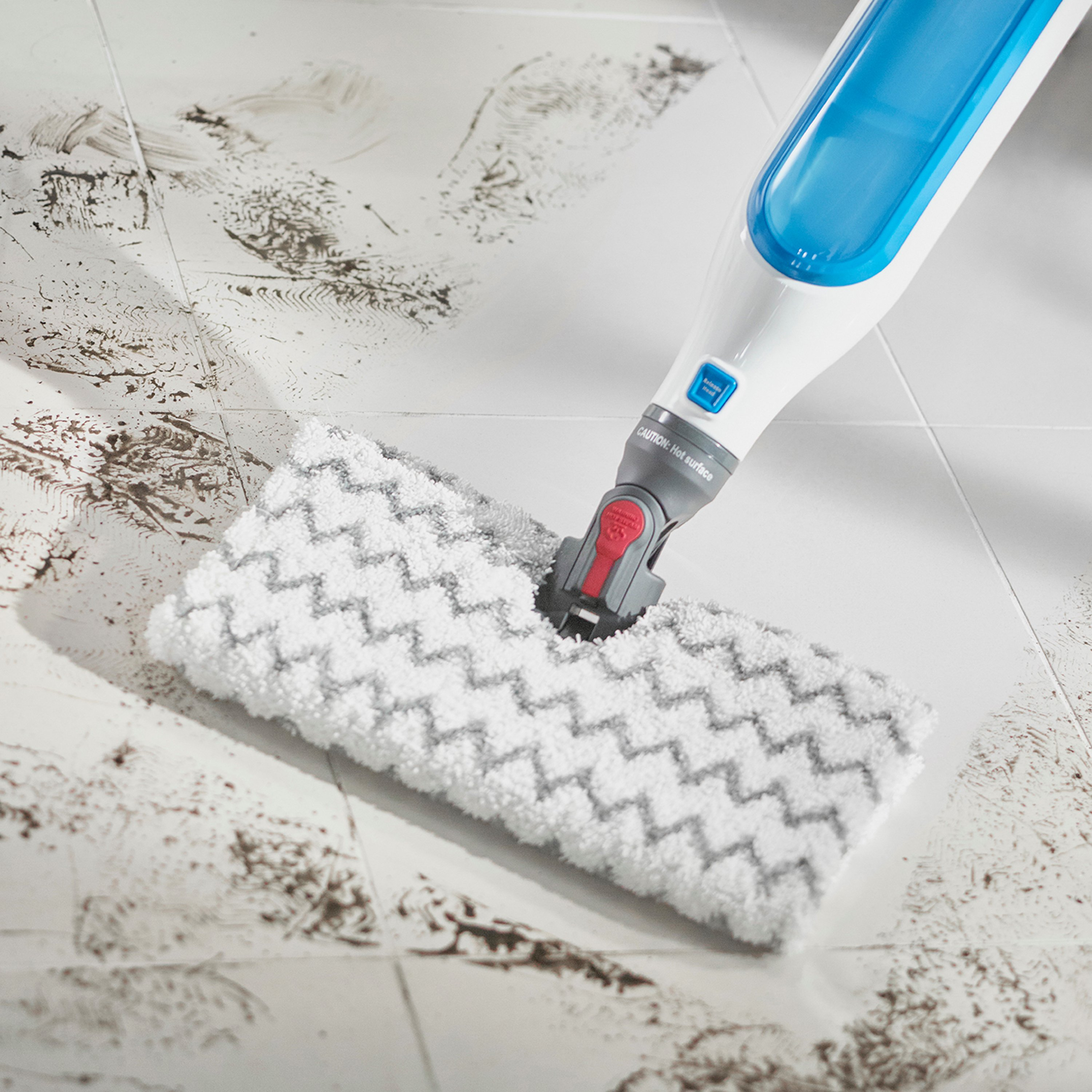 Shark S6001UK Klik n'Flip Manual Steam Pocket Mop - White/Blue Bird Blue thumbnail image