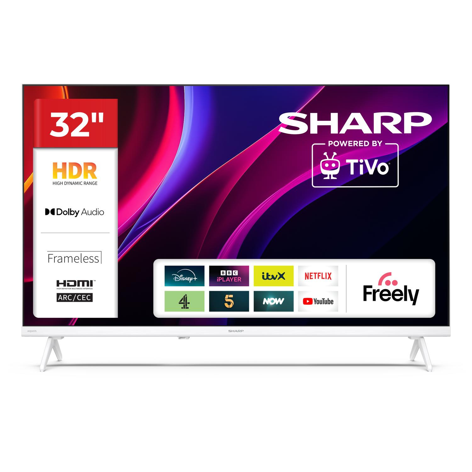 Sharp 1T-C32HE2245KW 32" HD Ready TiVo Smart TV - White thumbnail image