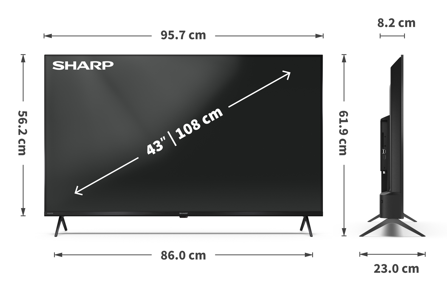 Sharp 4T-C43HM5245KB 4K UHD TV - Black thumbnail image