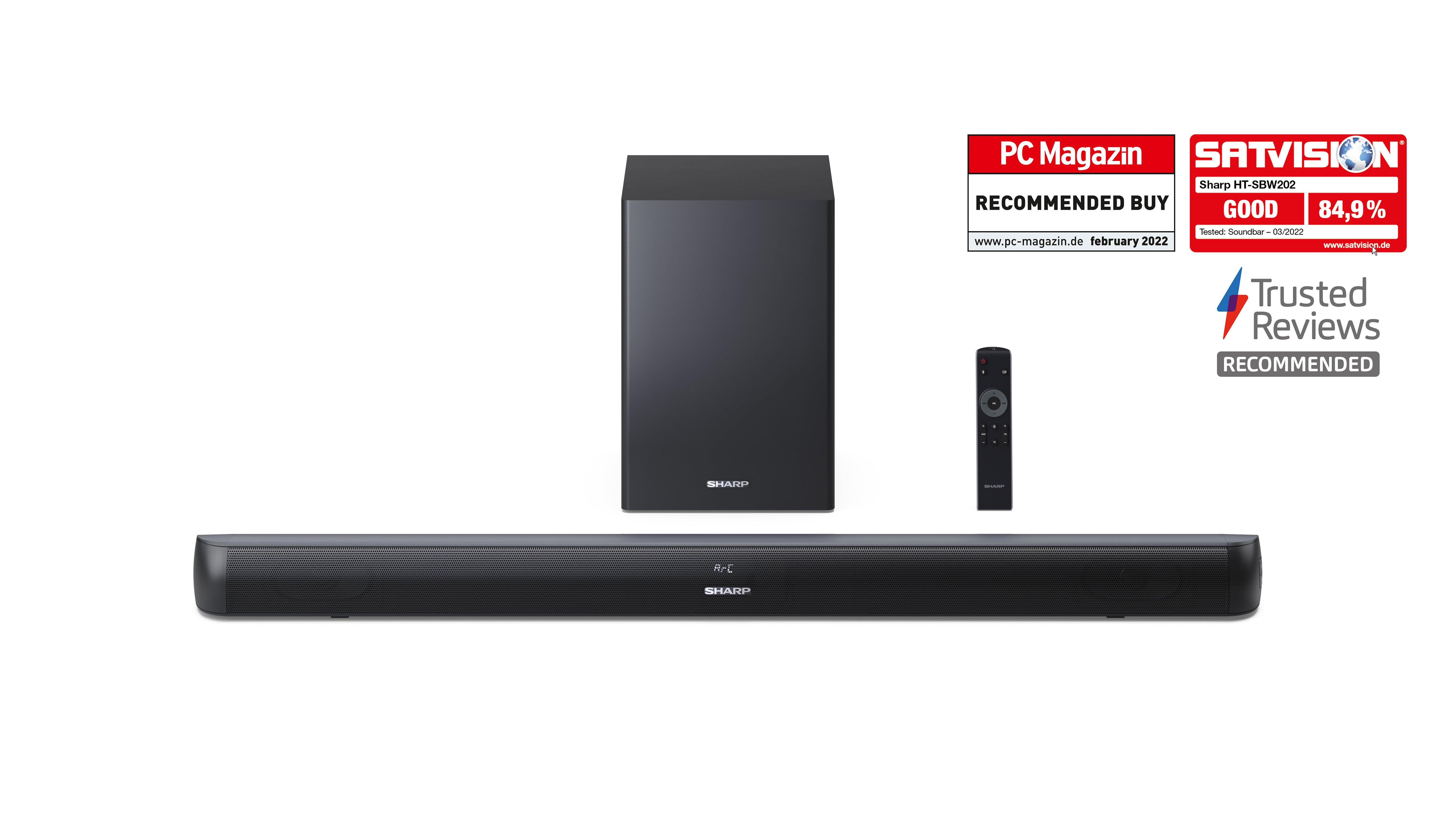 Sharp HT-SBW202 Wireless 2.1 ch Soundbar - Black thumbnail image