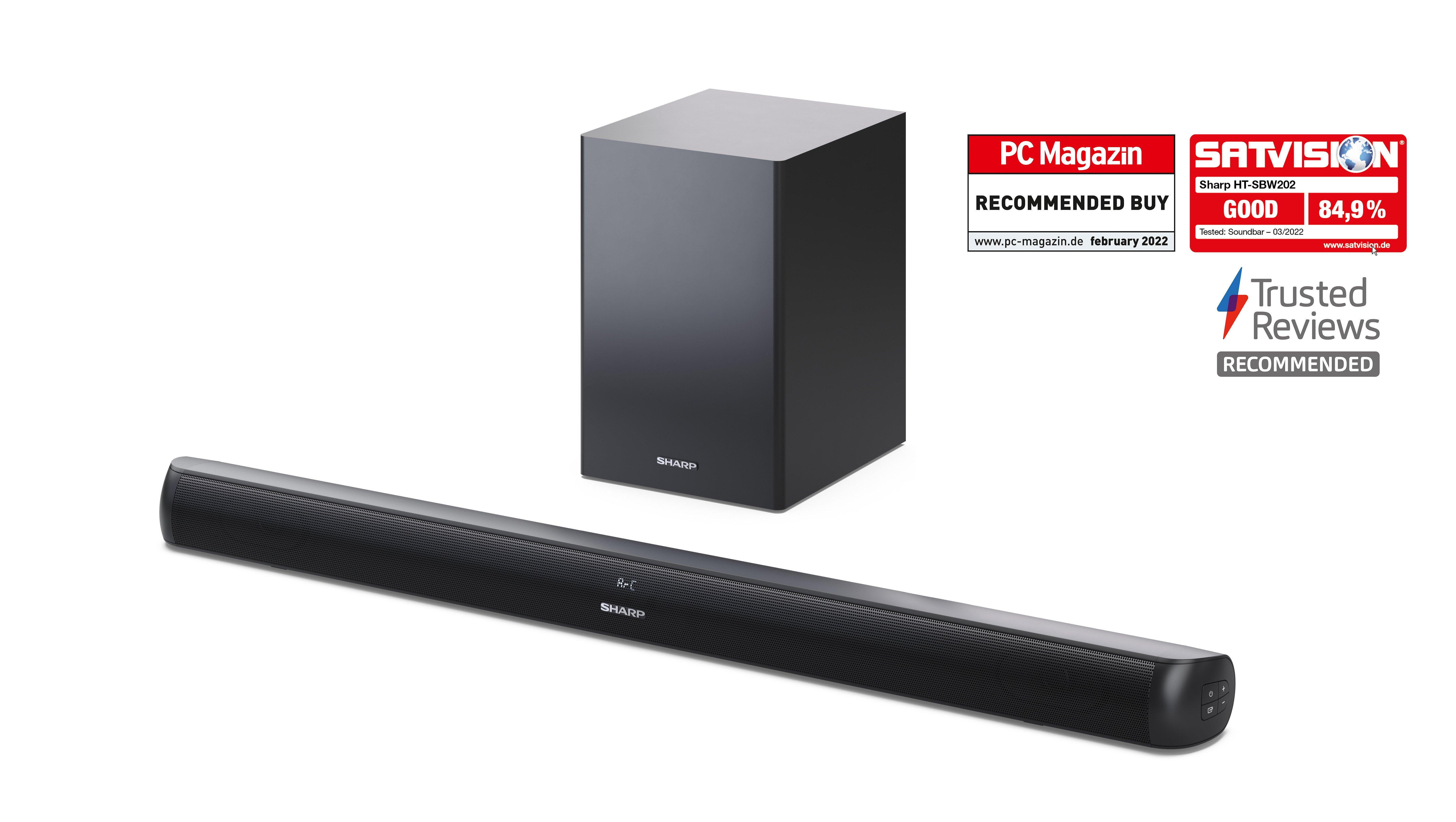 Sharp HT-SBW202 Wireless 2.1 ch Soundbar - Black thumbnail image