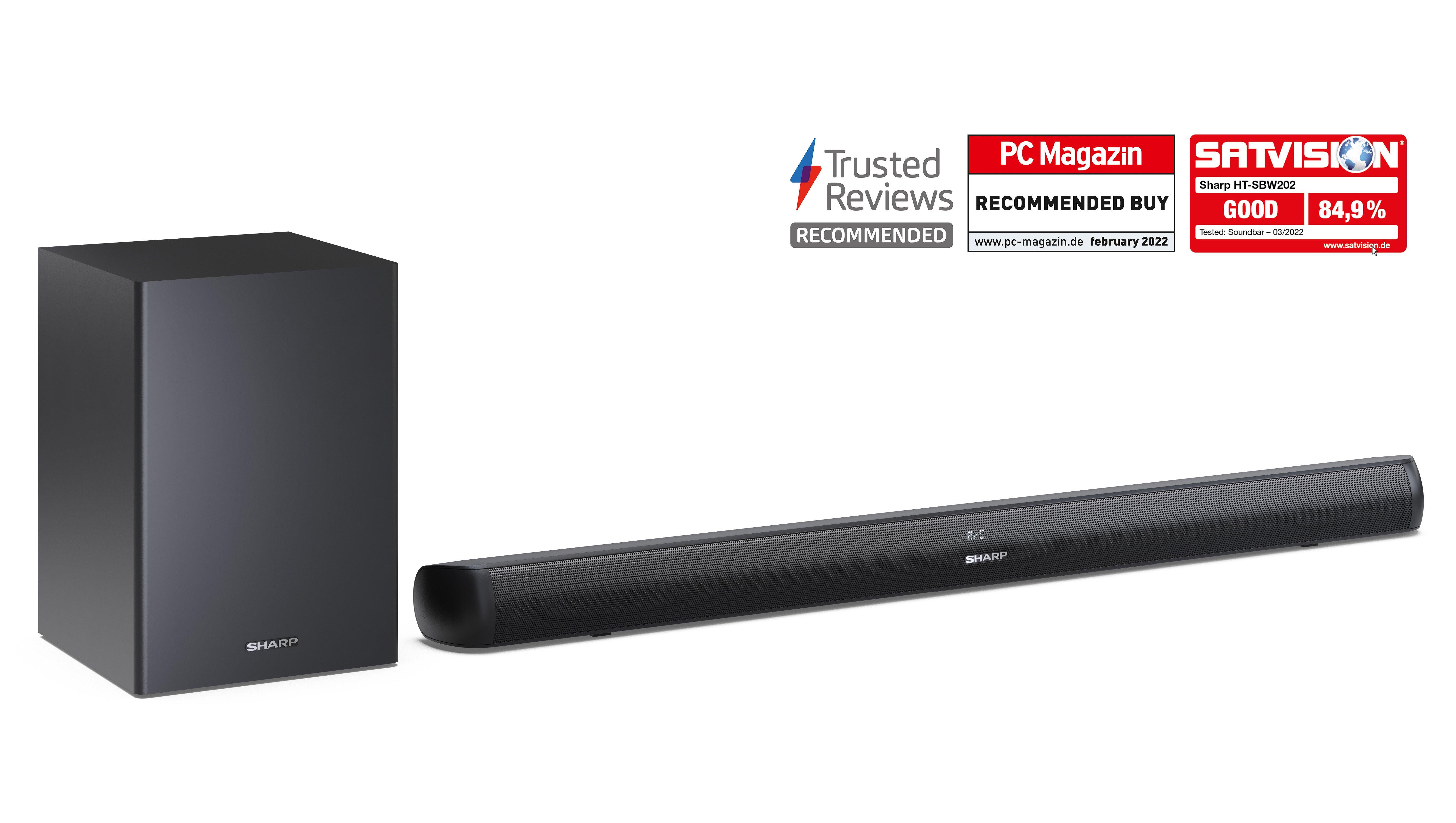 Sharp HT-SBW202 Wireless 2.1 ch Soundbar - Black thumbnail image
