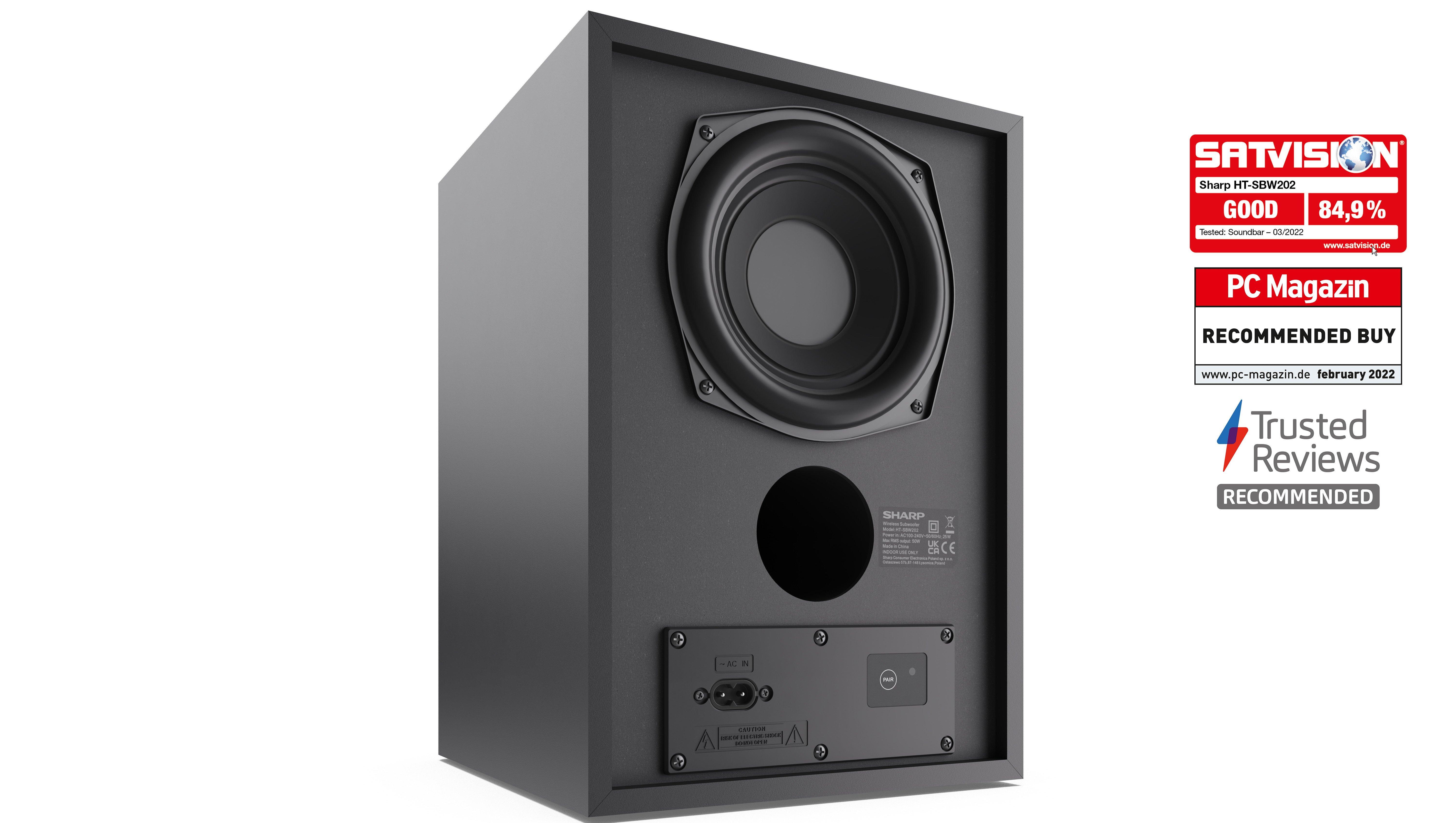 Sharp HT-SBW202 Wireless 2.1 ch Soundbar - Black thumbnail image