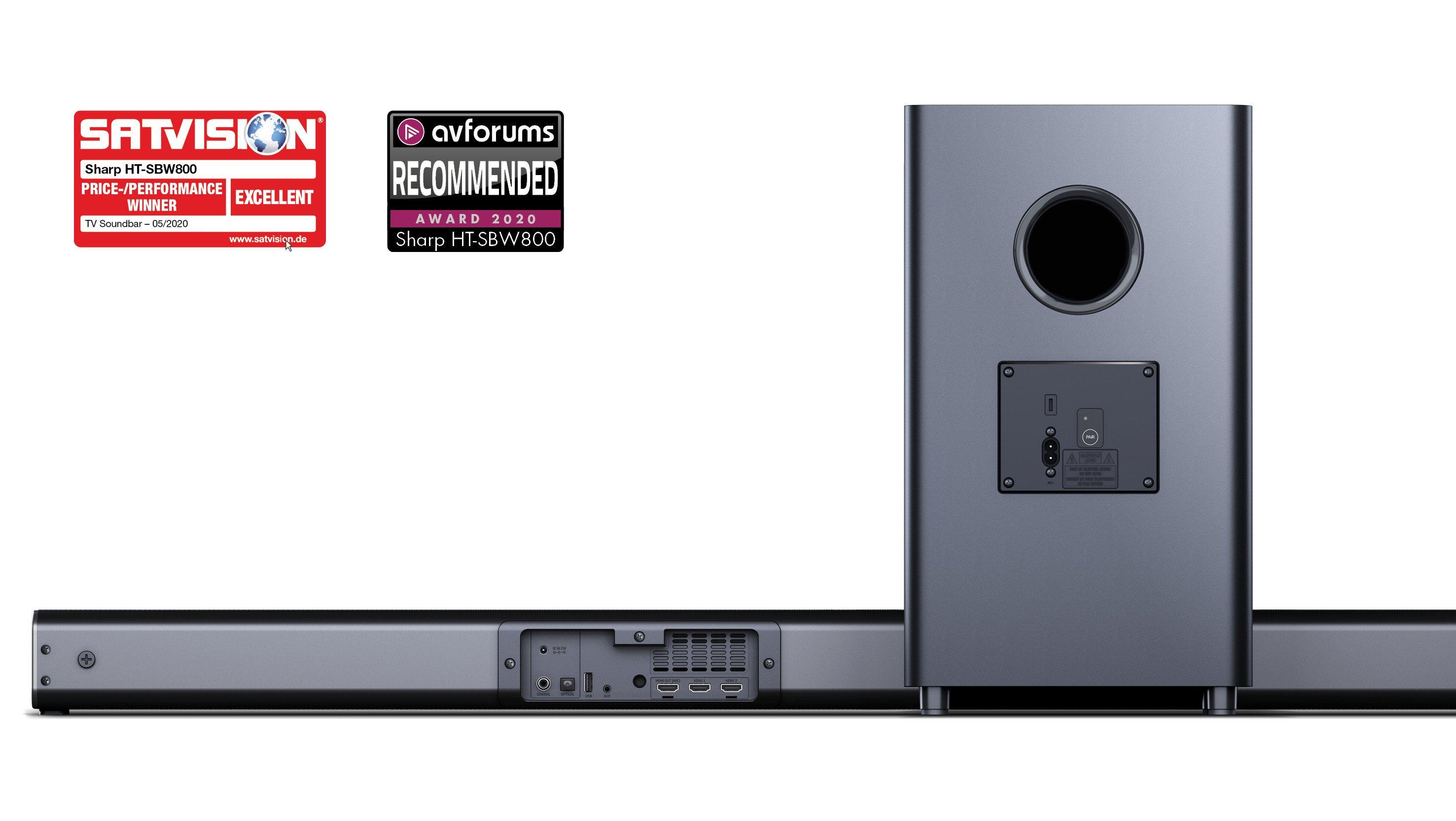 Sharp HT-SBW800 Wireless 5.1.2 ch Soundbar - Black thumbnail image