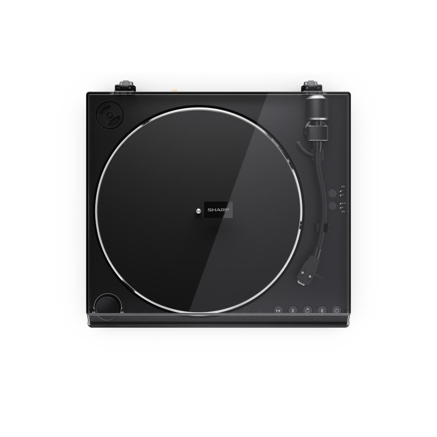 Sharp RPTT100CPSS30 Pair of Wireless Bookshelf Speakers with Automatic Bluetooth Turntable thumbnail image