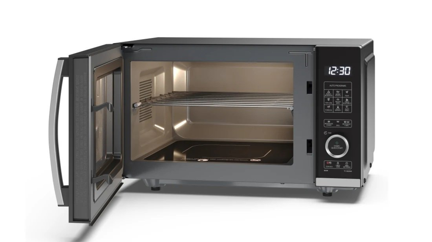 Sharp YC-QG204AU-B 20 Litres Flatbed Microwave Oven with Grill - Black thumbnail image