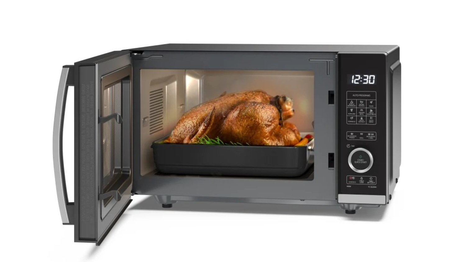 Sharp YC-QG204AU-B 20 Litres Flatbed Microwave Oven with Grill - Black thumbnail image