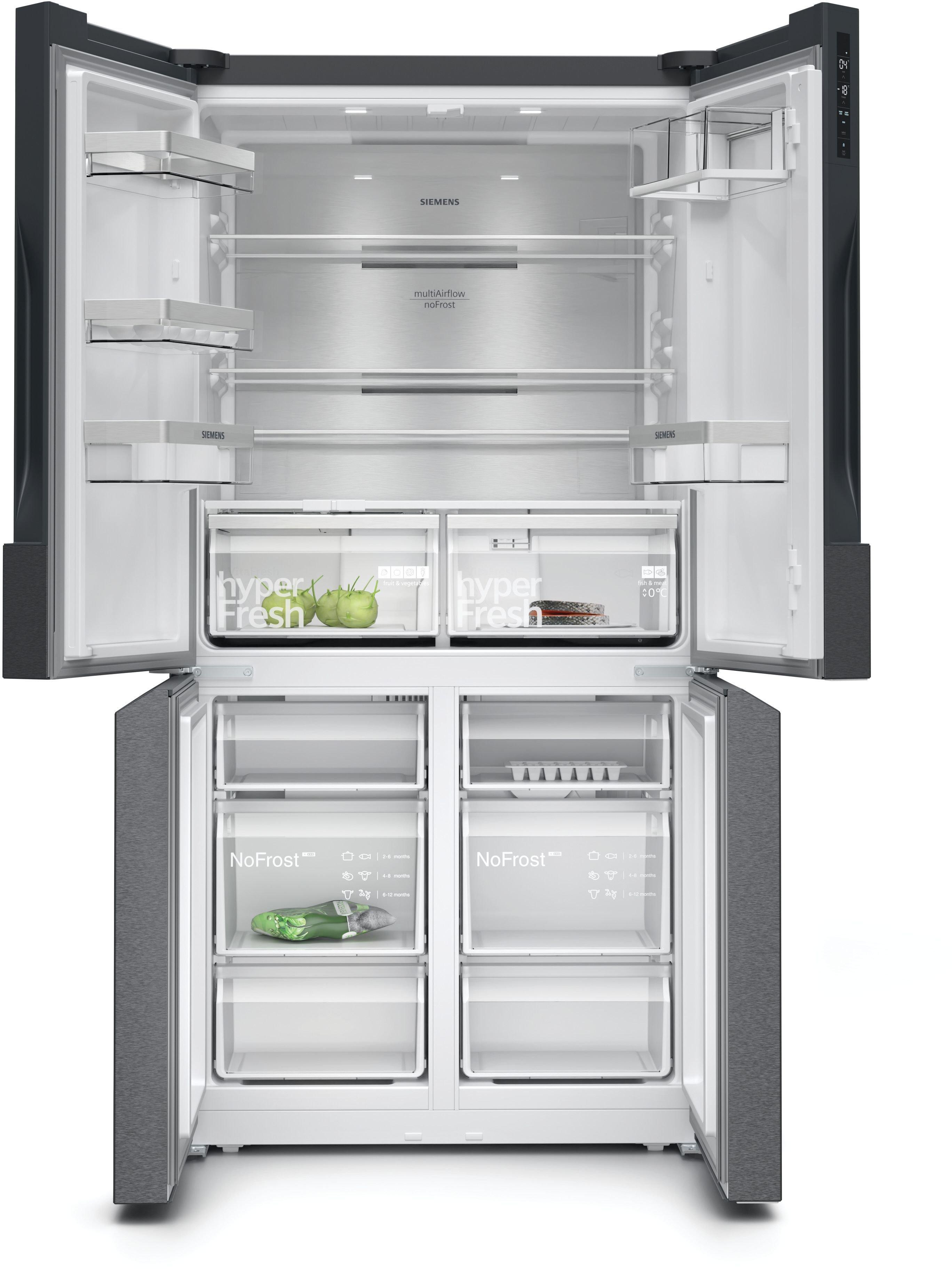 Siemens KF96NAXEAG IQ300 90.5cm Multi Door American Style Fridge Freezer - Black Stainless Steel thumbnail image