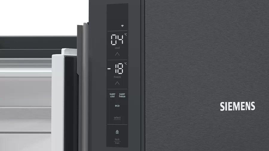 Siemens KF96NAXEAG IQ300 90.5cm Multi Door American Style Fridge Freezer - Black Stainless Steel thumbnail image
