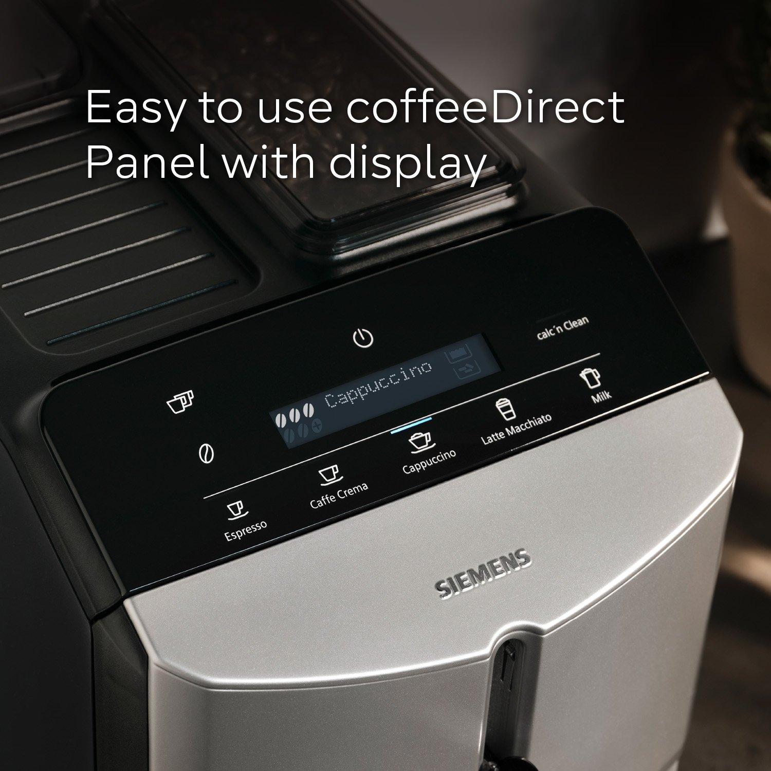 Siemens TF303G07 Bean to Cup Fully Automatic Freestanding Coffee Machine - Inox Silver Metallic thumbnail image