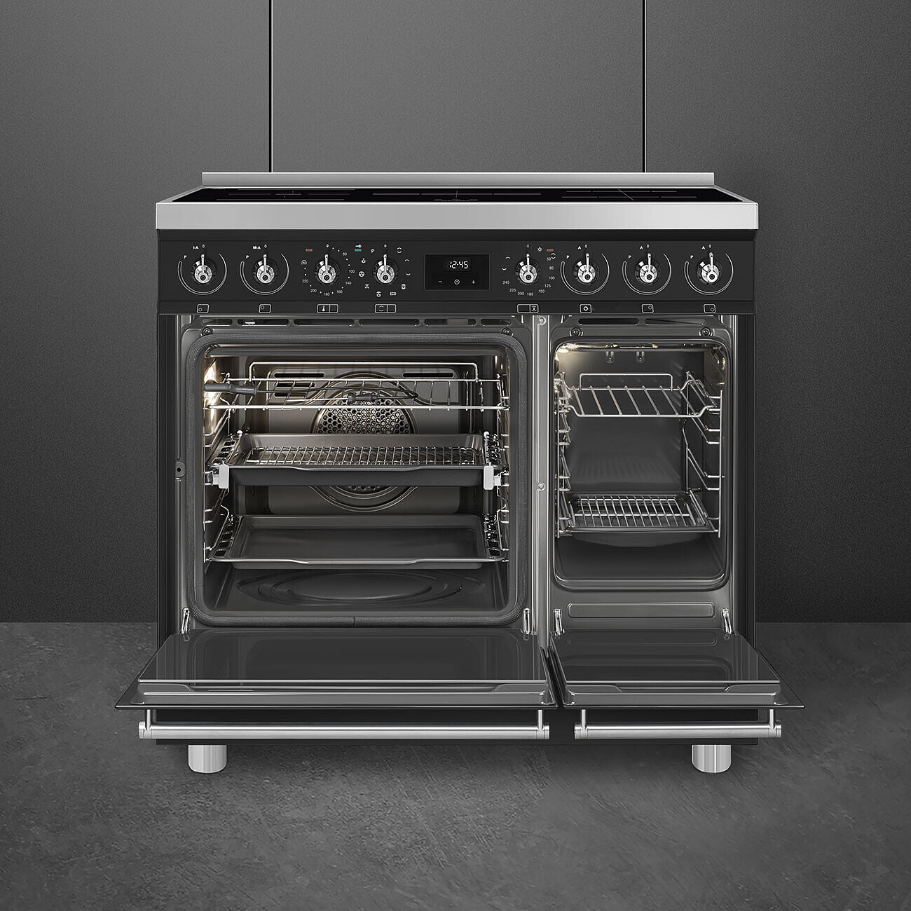 Smeg C92IPMB2 85.3cm Electric Rangecooker with Double Oven and Induction Hob - Matte Black thumbnail image