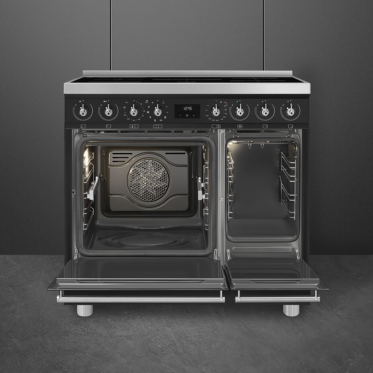 Smeg C92IPMB2 85.3cm Electric Rangecooker with Double Oven and Induction Hob - Matte Black thumbnail image
