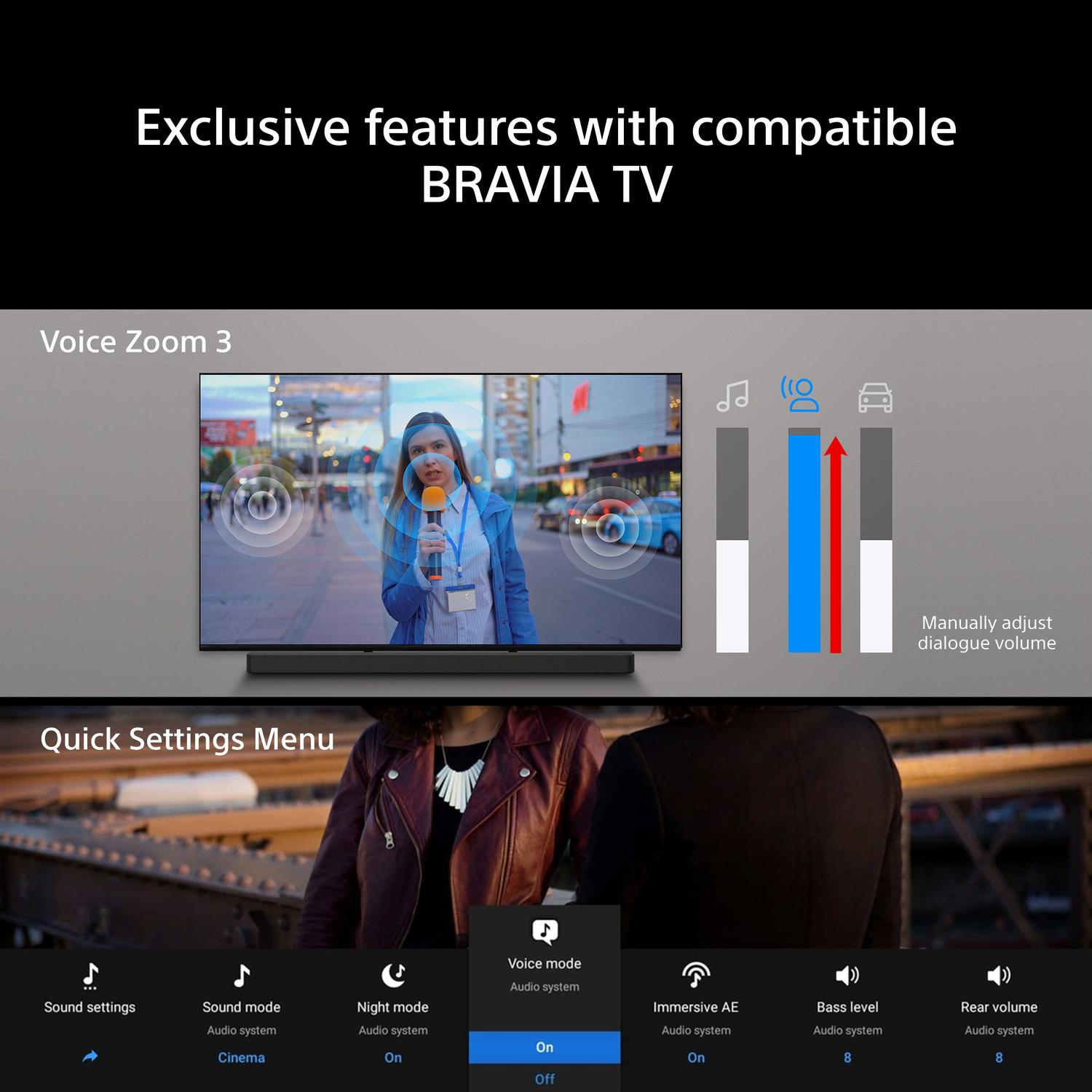 Sony HTA7100KIT.CEK BRAVIA Theatre Bar 7 + S 5.1.2ch Dolby Atmos Soundbar with SASW7 100W Subwoofer - Black thumbnail image