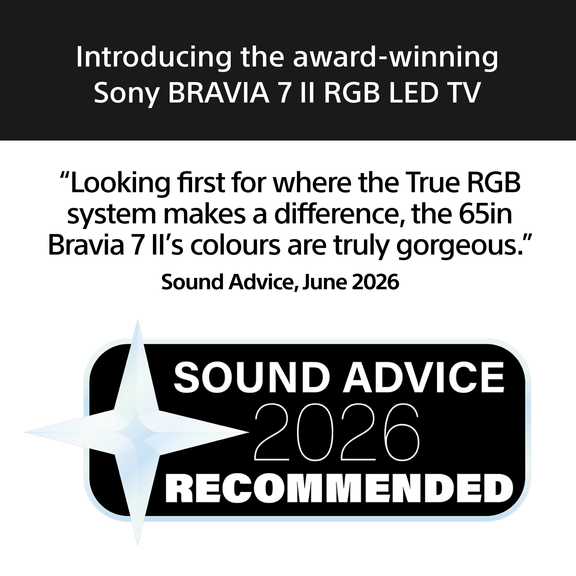 Sony K75XR75M2PB.UKA 75" BRAVIA 7 II True RGB LED 4K Google TV with AI XR Processor - Black thumbnail image
