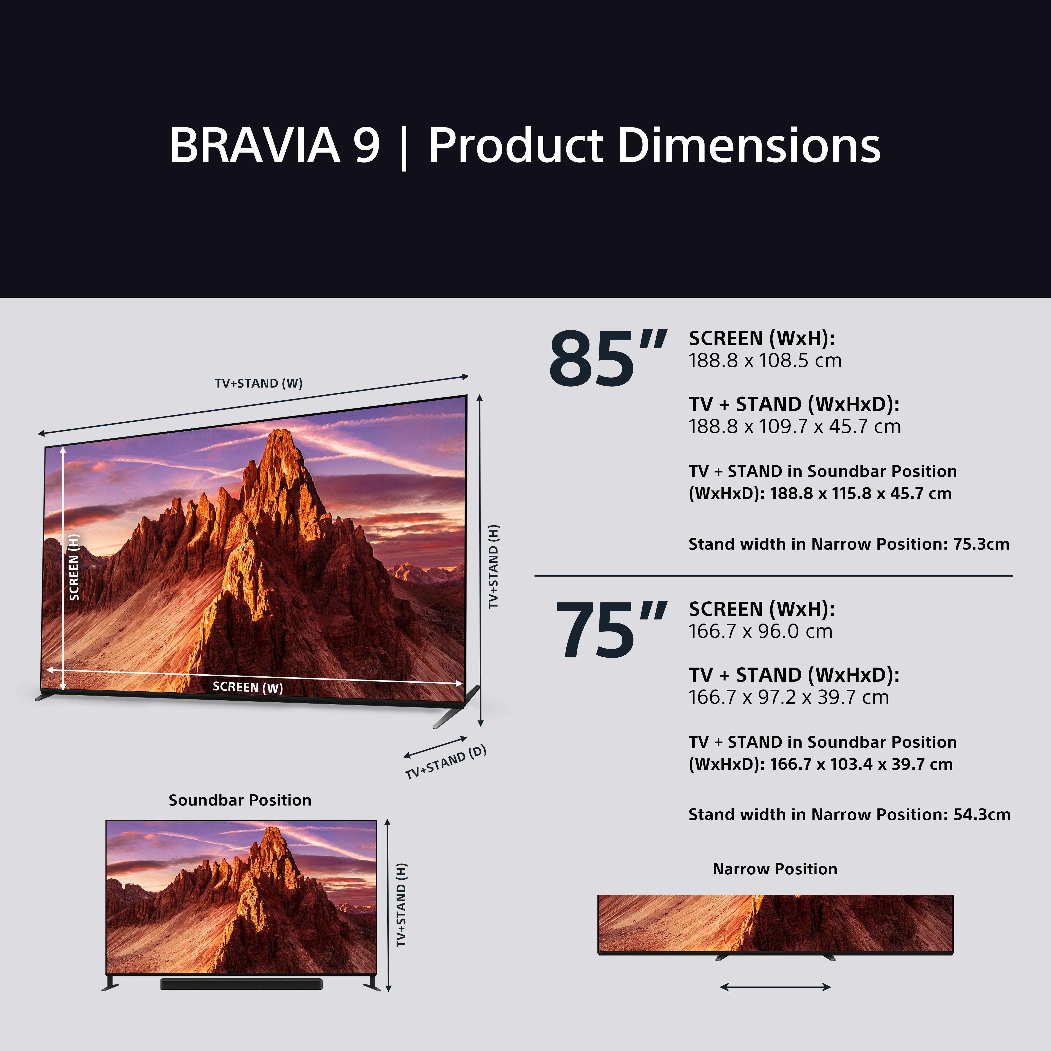 Sony 75" K75XR90PU BRAVIA 9 Smart 4K HDR QLED Freeview TV thumbnail image