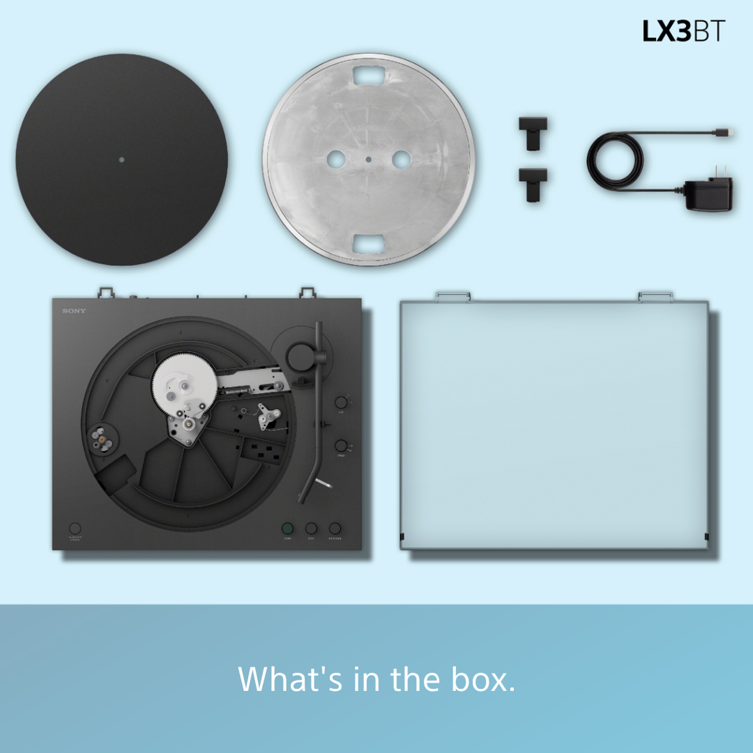 Sony PSLX3BT.CEK Wireless Bluetooth Turntable with Auto Playback - Dark Grey thumbnail image