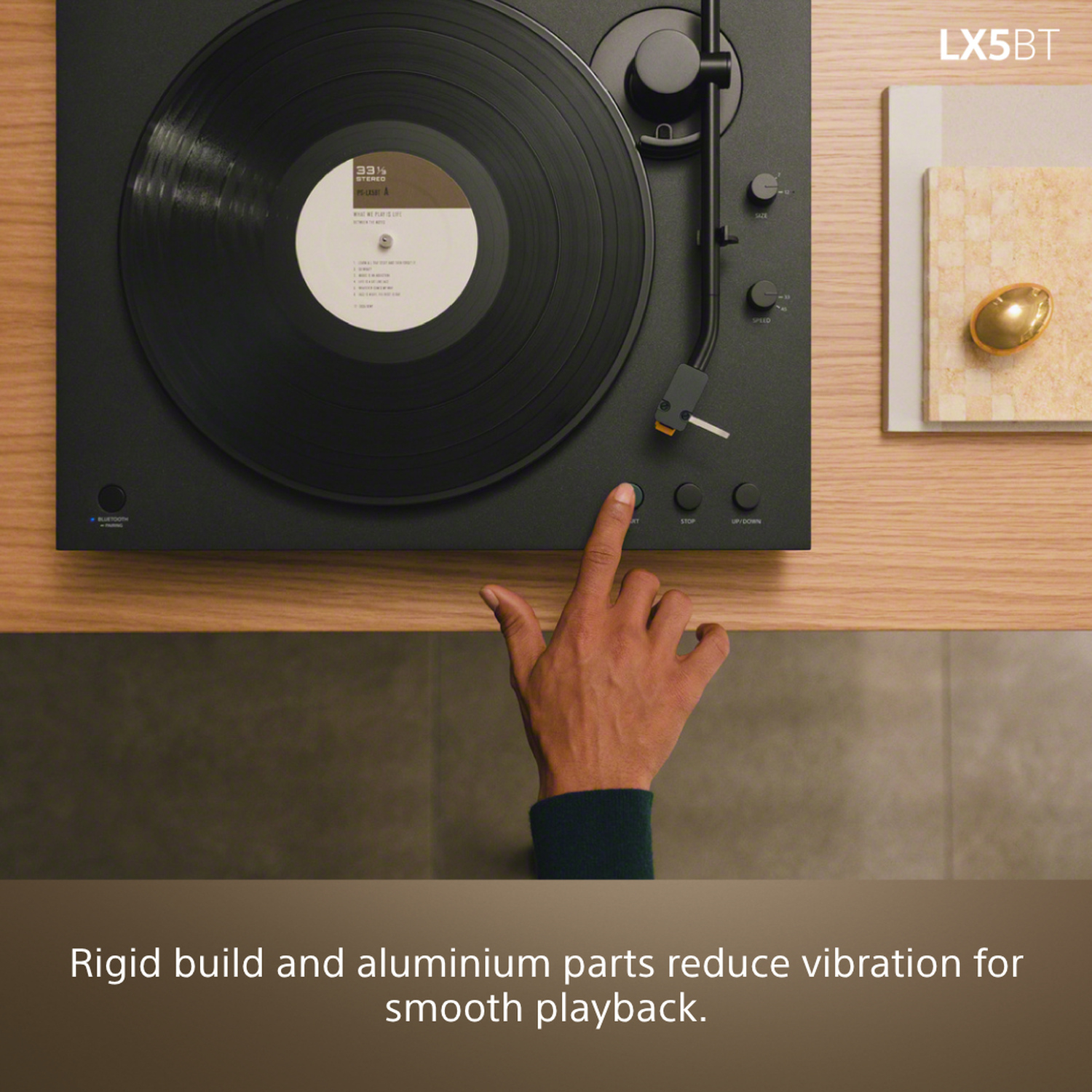 Sony PSLX5BT.CEK Wireless Bluetooth Turntable with Auto Playback - Premium cartridge & Stylus - Pure Black thumbnail image