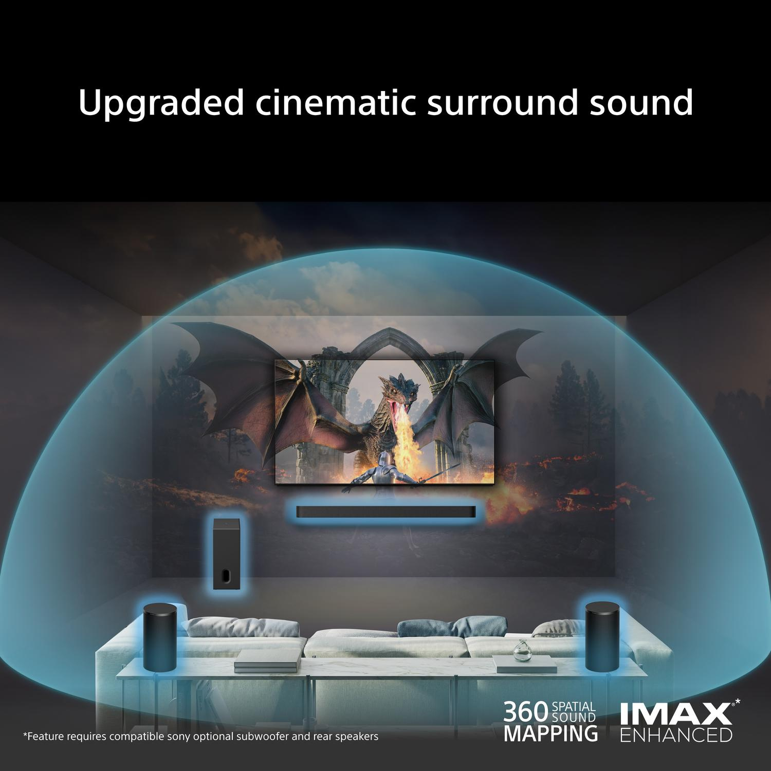Sony SARS9.CEJ BRAVIA Theatre Rear 9 Wireless 180W Rear Speakers - Black thumbnail image