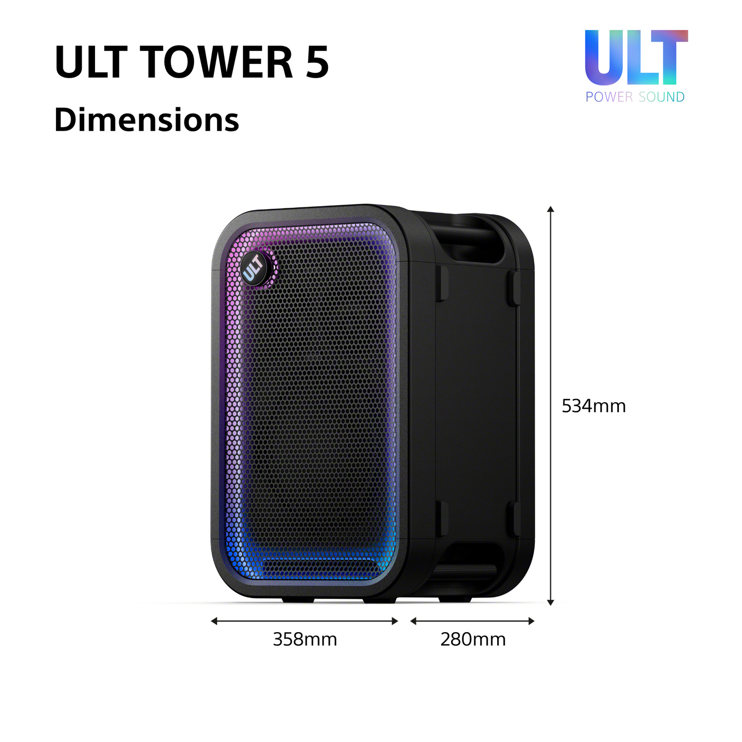 Sony SRSULT500.CEL Wireless ULT Tower 5 Deep Bass Party Speaker with DJ Input - Black thumbnail image
