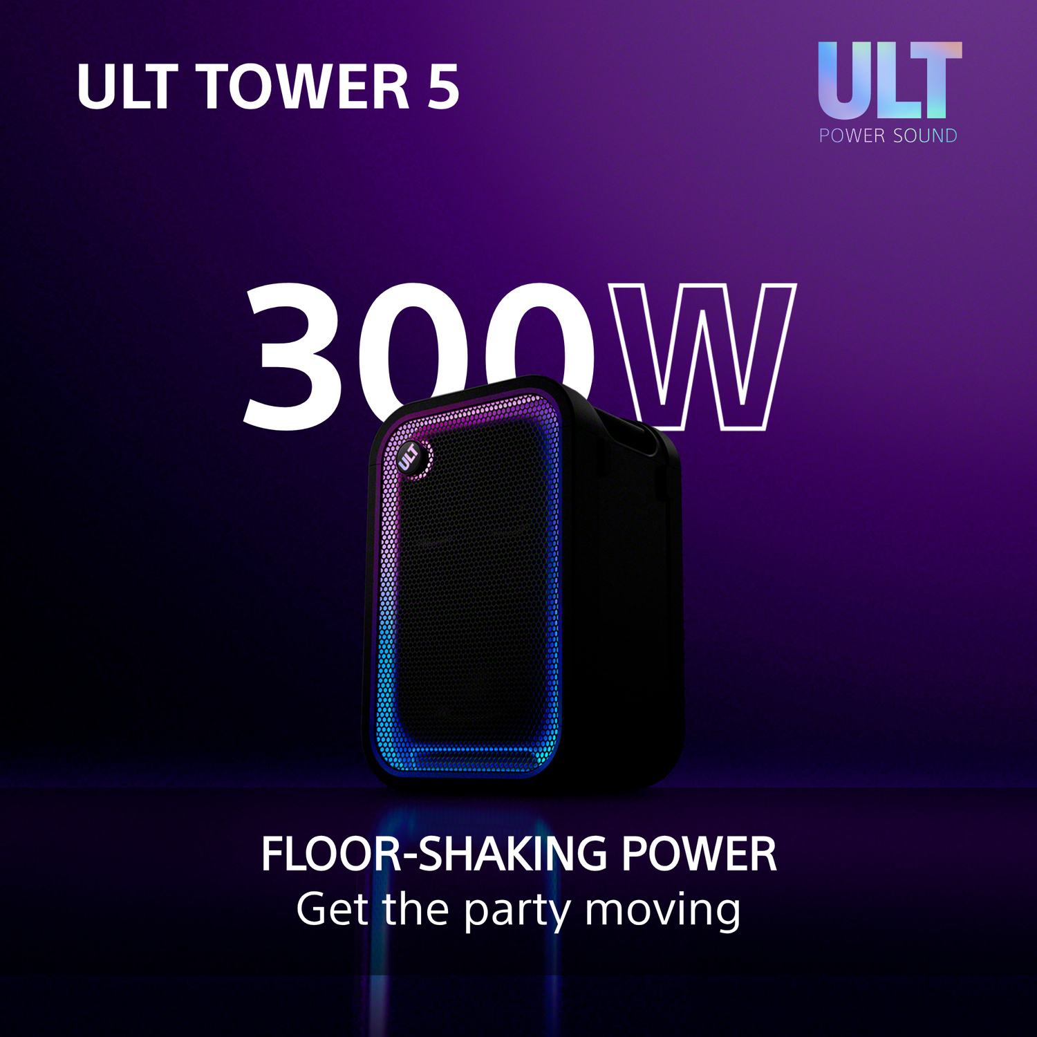 Sony SRSULT500.CEL Wireless ULT Tower 5 Deep Bass Party Speaker with DJ Input - Black thumbnail image