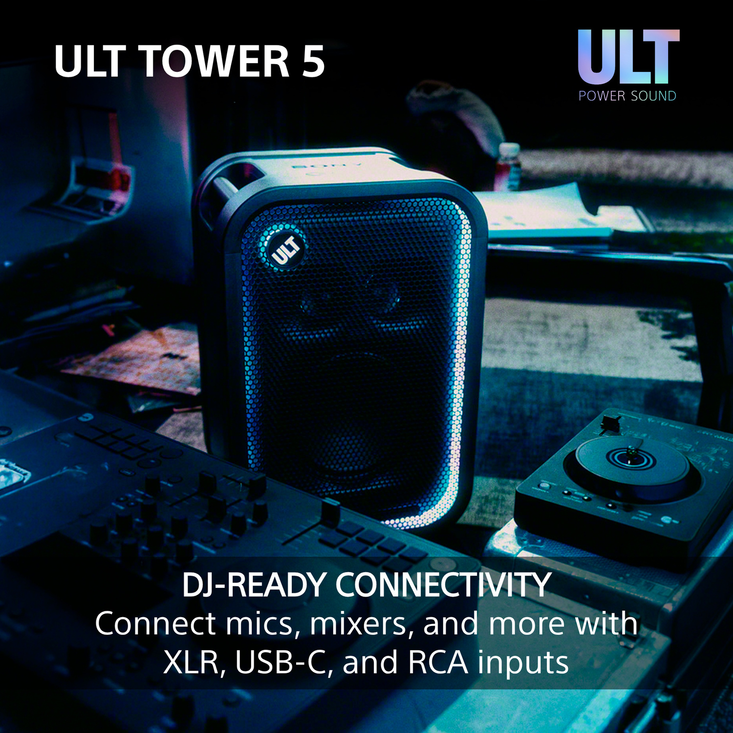 Sony SRSULT500.CEL Wireless ULT Tower 5 Deep Bass Party Speaker with DJ Input - Black thumbnail image