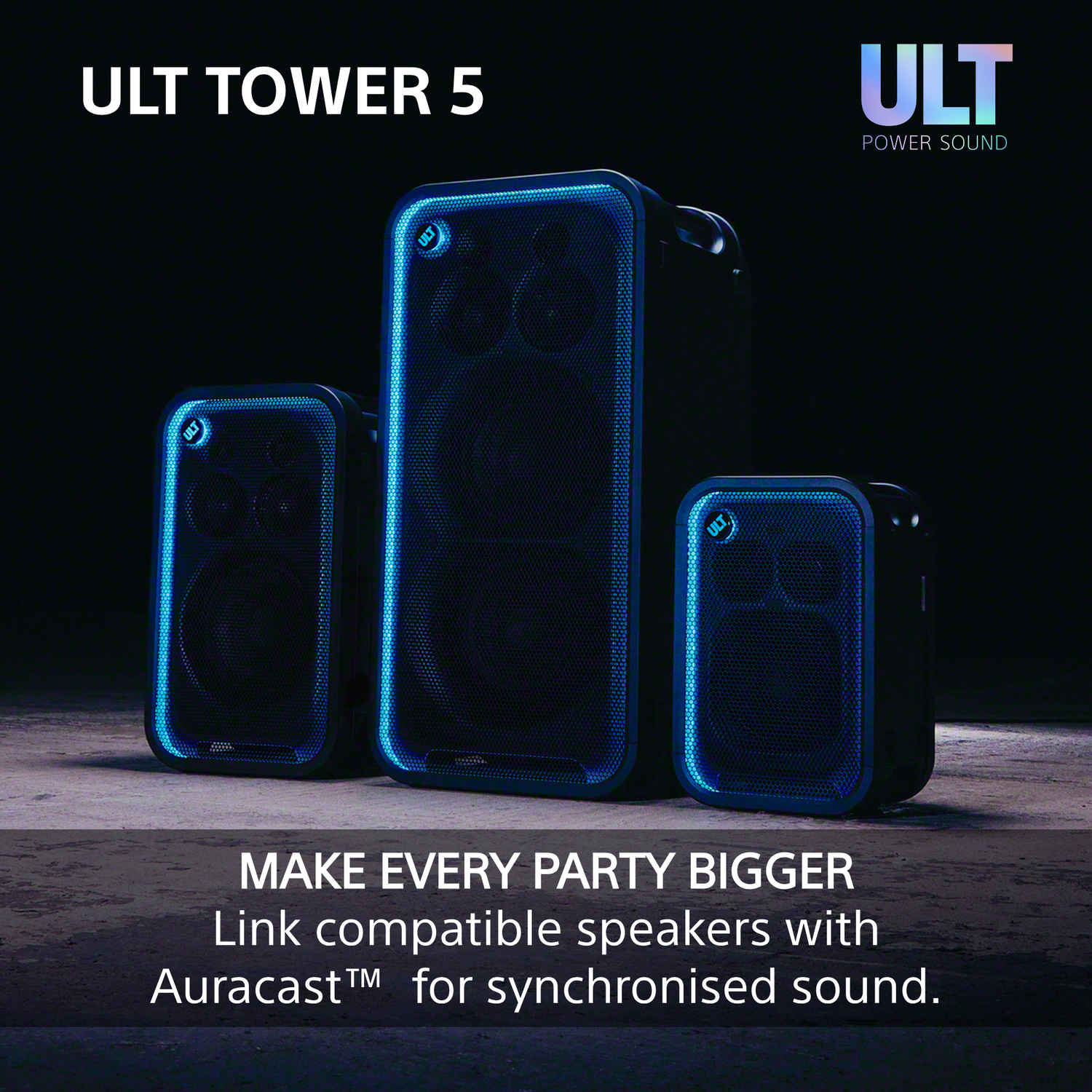 Sony SRSULT500.CEL Wireless ULT Tower 5 Deep Bass Party Speaker with DJ Input - Black thumbnail image