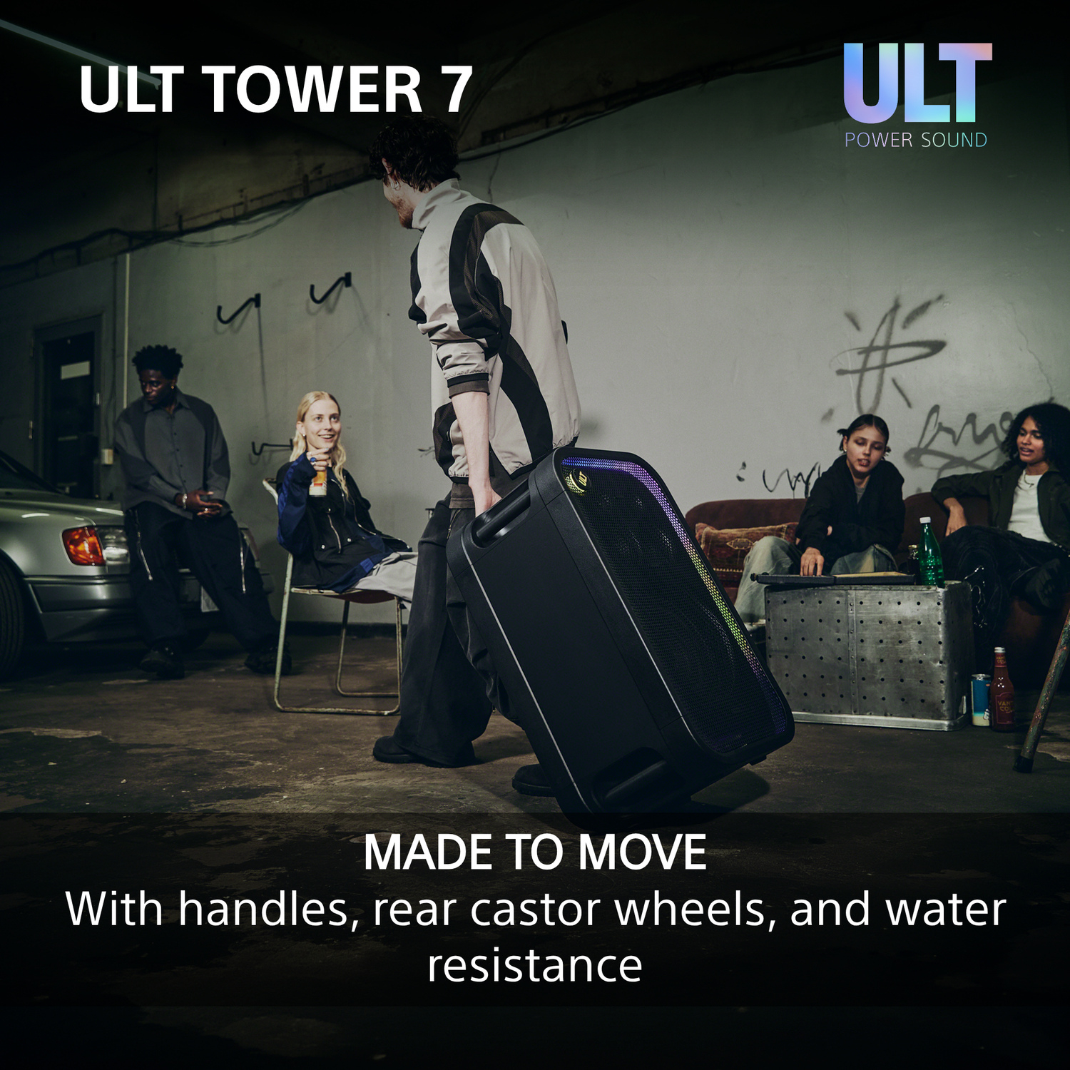Sony SRSULT700.CEL Wireless ULT Tower 7 Deep Bass Party Speaker with 360 Party sound & DJ Input - Black thumbnail image