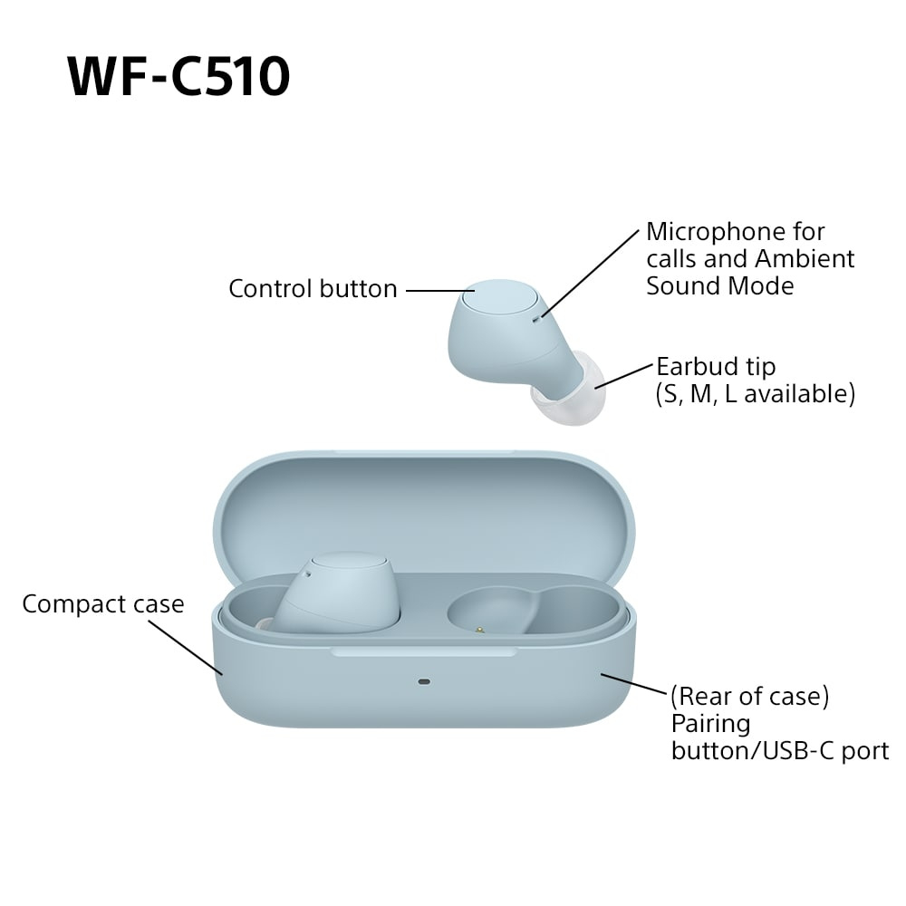 Sony WFC510L.CE7 Wireless In ear headphones - Blue thumbnail image