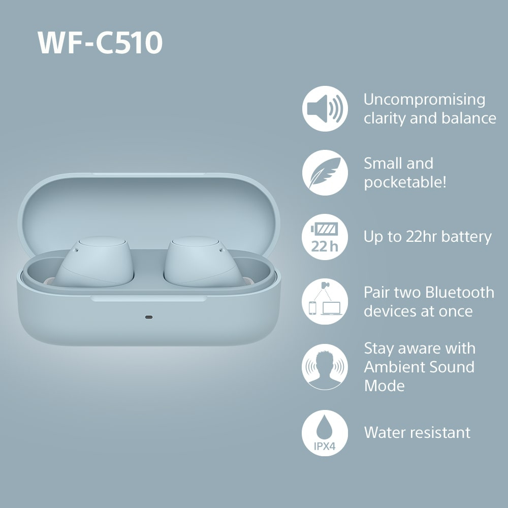 Sony WFC510L.CE7 Wireless In ear headphones - Blue thumbnail image