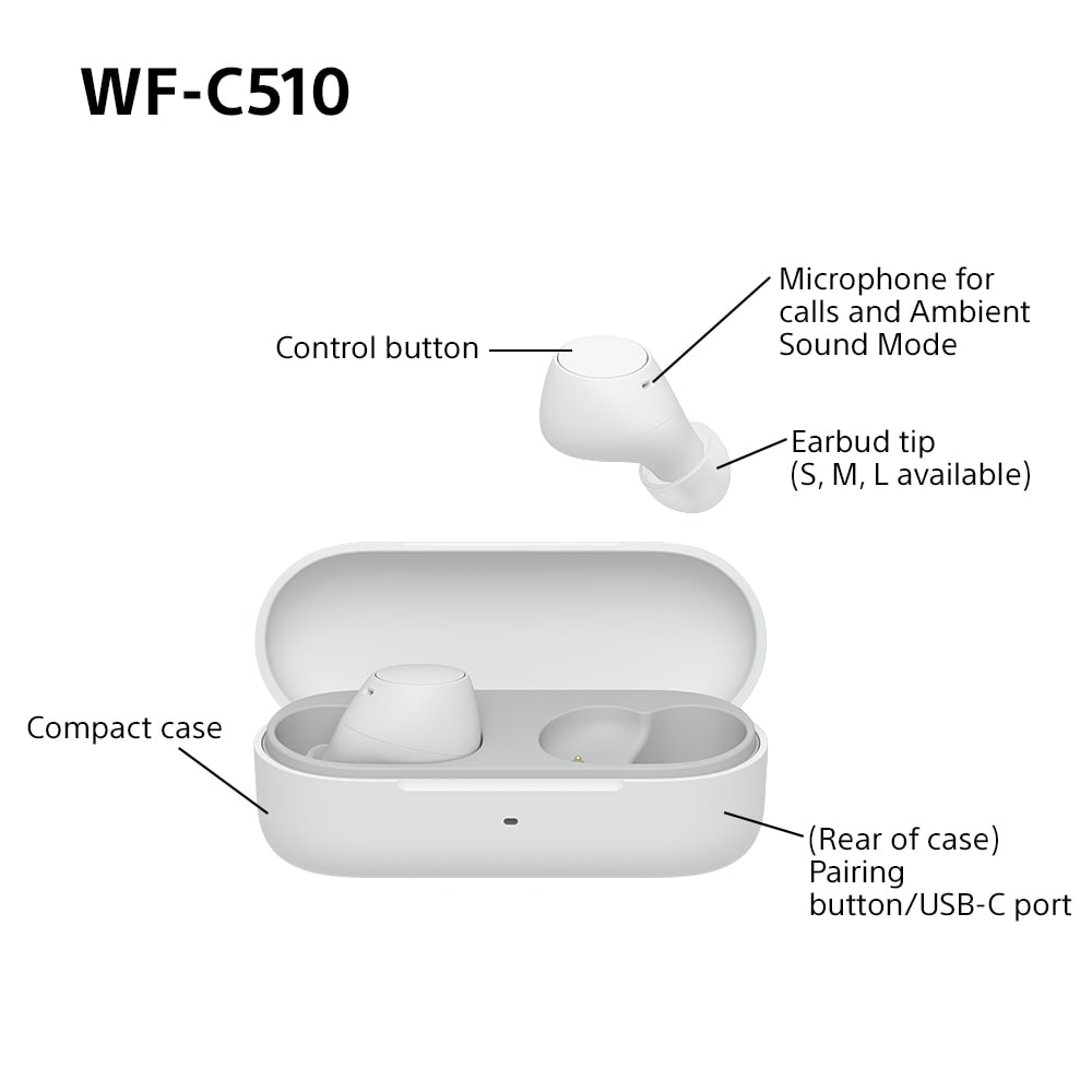 Sony WFC510W.CE7 Wireless In ear headphones - White thumbnail image