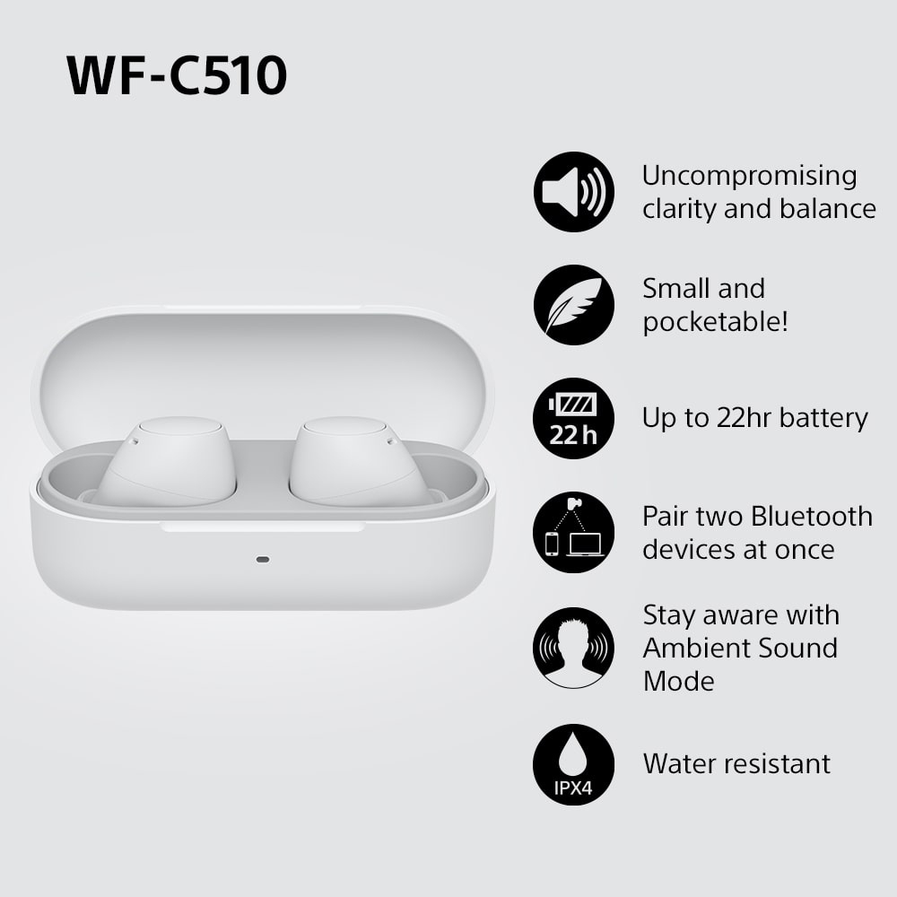 Sony WFC510W.CE7 Wireless In ear headphones - White thumbnail image
