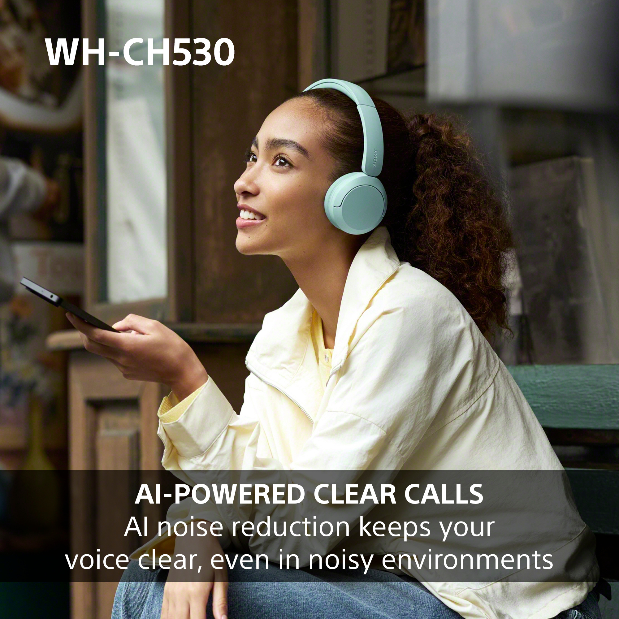 Sony WHCH530W.CE7 Wireless Over ear headphones - White thumbnail image