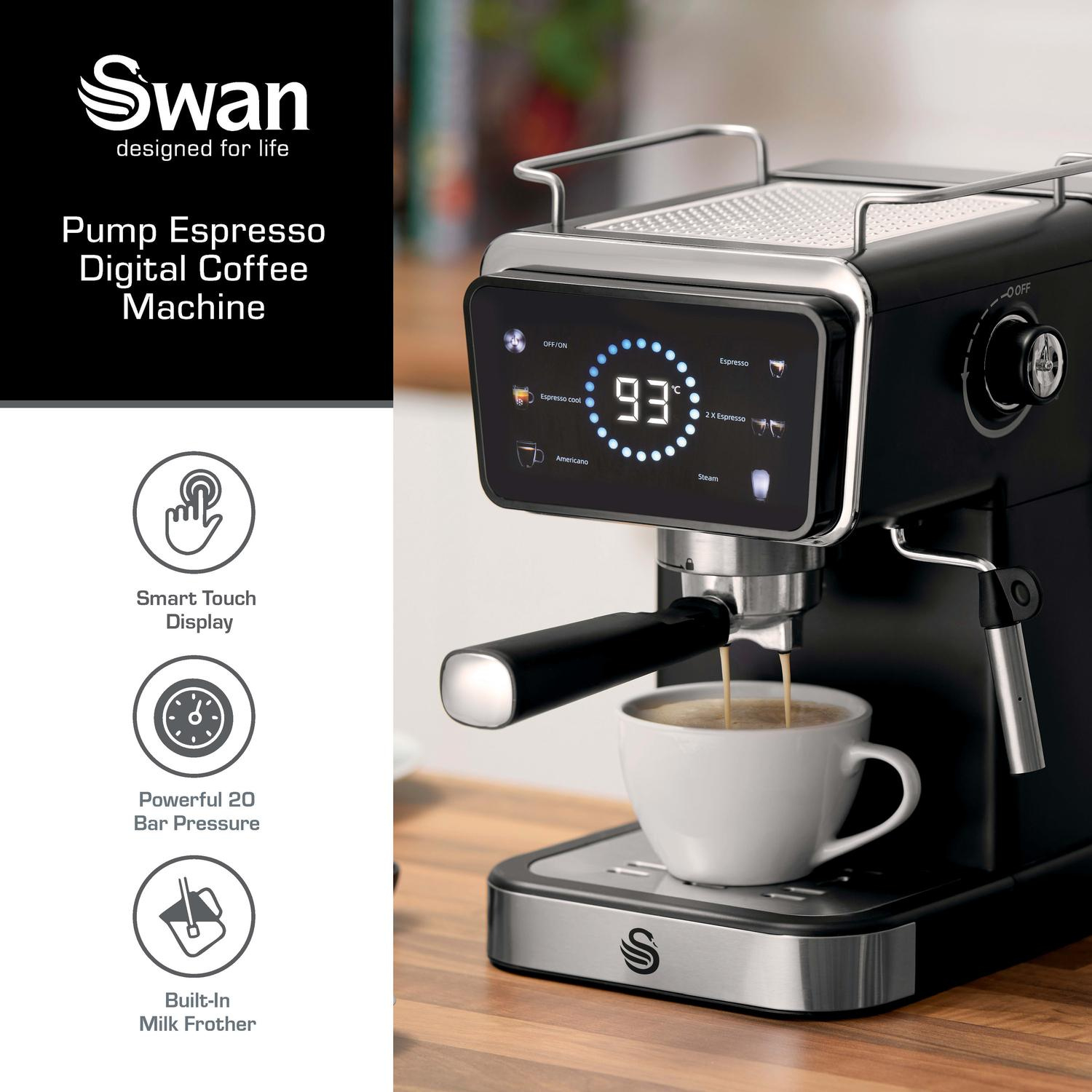 Swan SK22113BLK Espresso Coffee Machine - Black thumbnail image