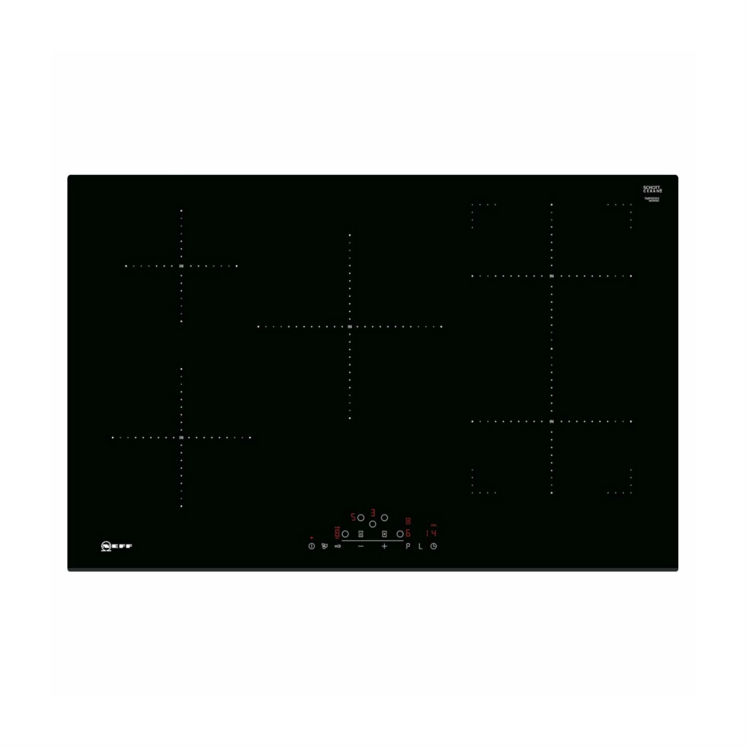 NEFF T48FD23X2KIT Frameless 80cm Induction Hob with CombiZone - Black thumbnail image