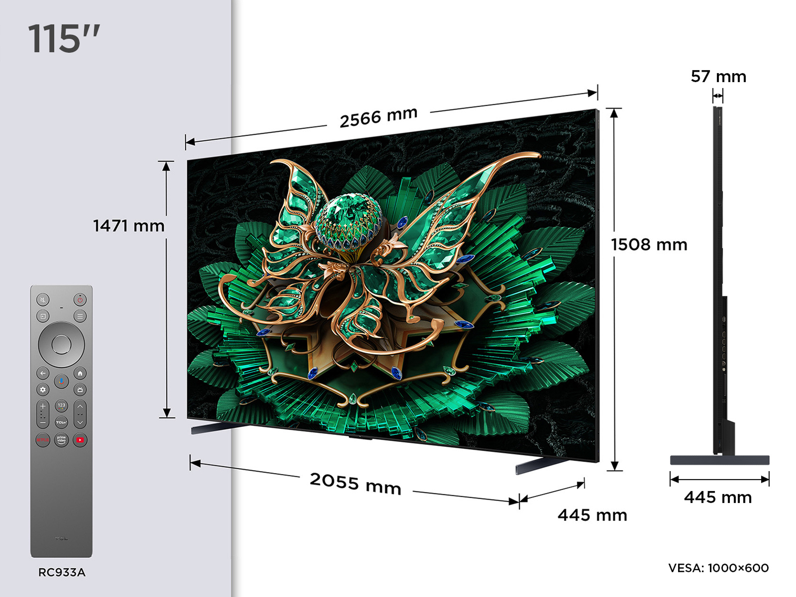 TCL 115C7K-UK 115" 4K QD-Mini LED UHD Smart Google TV thumbnail image
