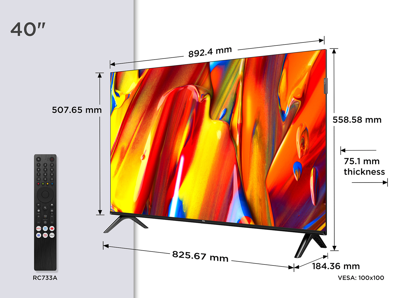 TCL 40V5C-UK 40" QLED FHD HDR Android TV thumbnail image