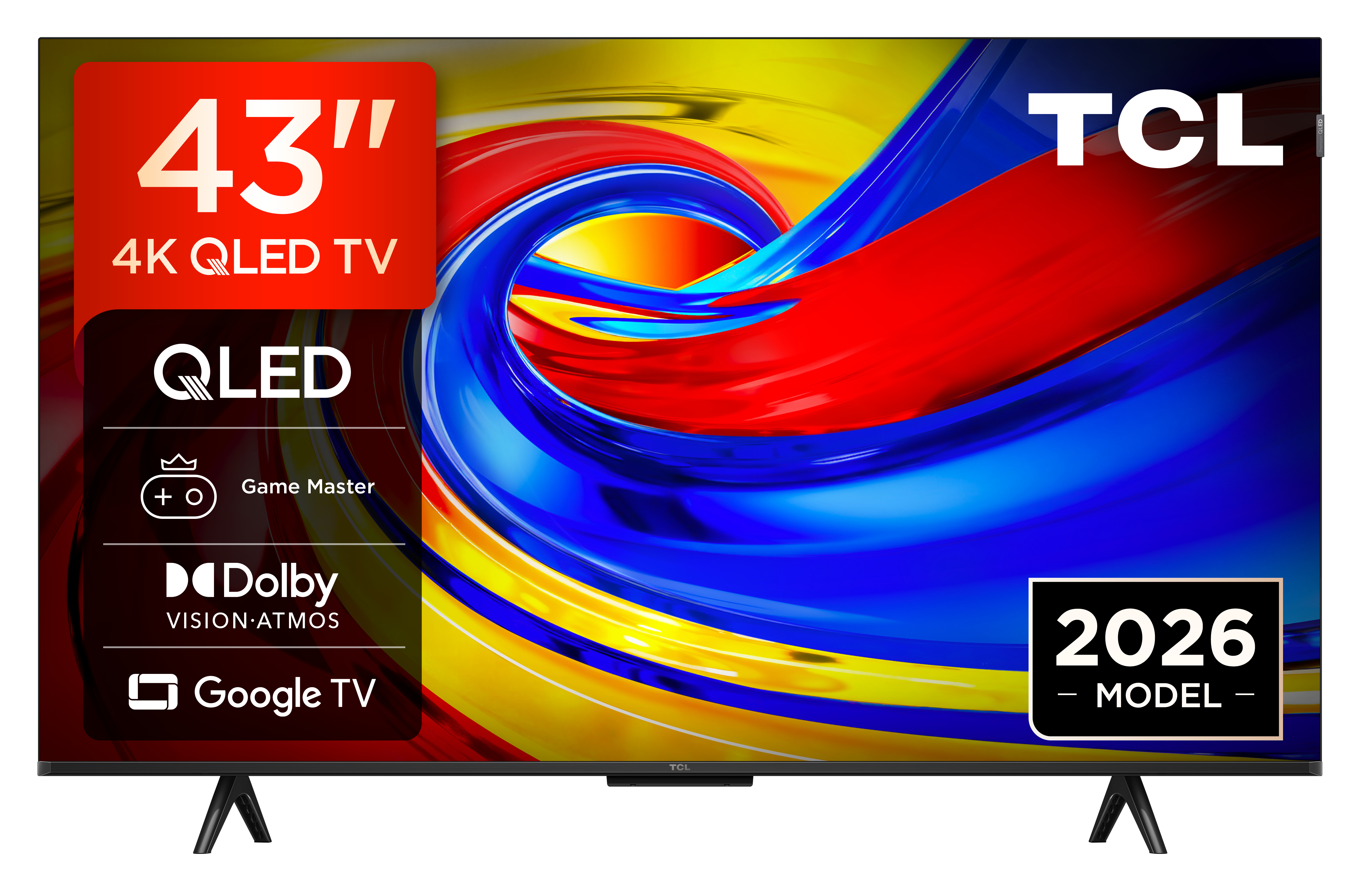 TCL 43P7L-UK 43" 4K HDR QLED Direct LED Google TV - Black thumbnail image