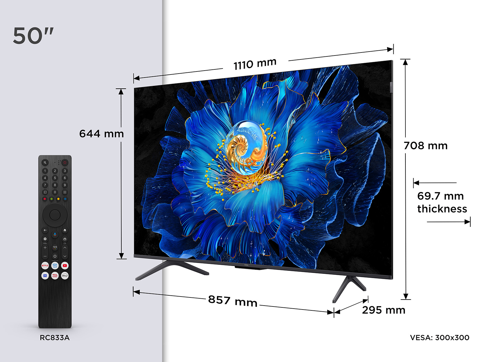 TCL 50Q6C-UK 50" 4K Ultra HD QD-MINI LED Google TV thumbnail image