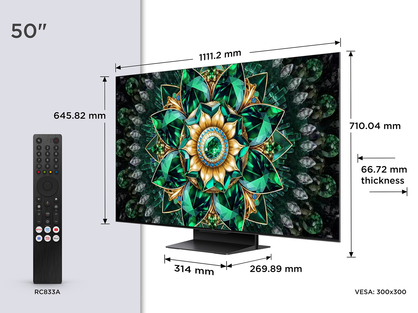 TCL 50Q7C-UK 50" 4K QD-Mini LED UHD Smart Google TV thumbnail image