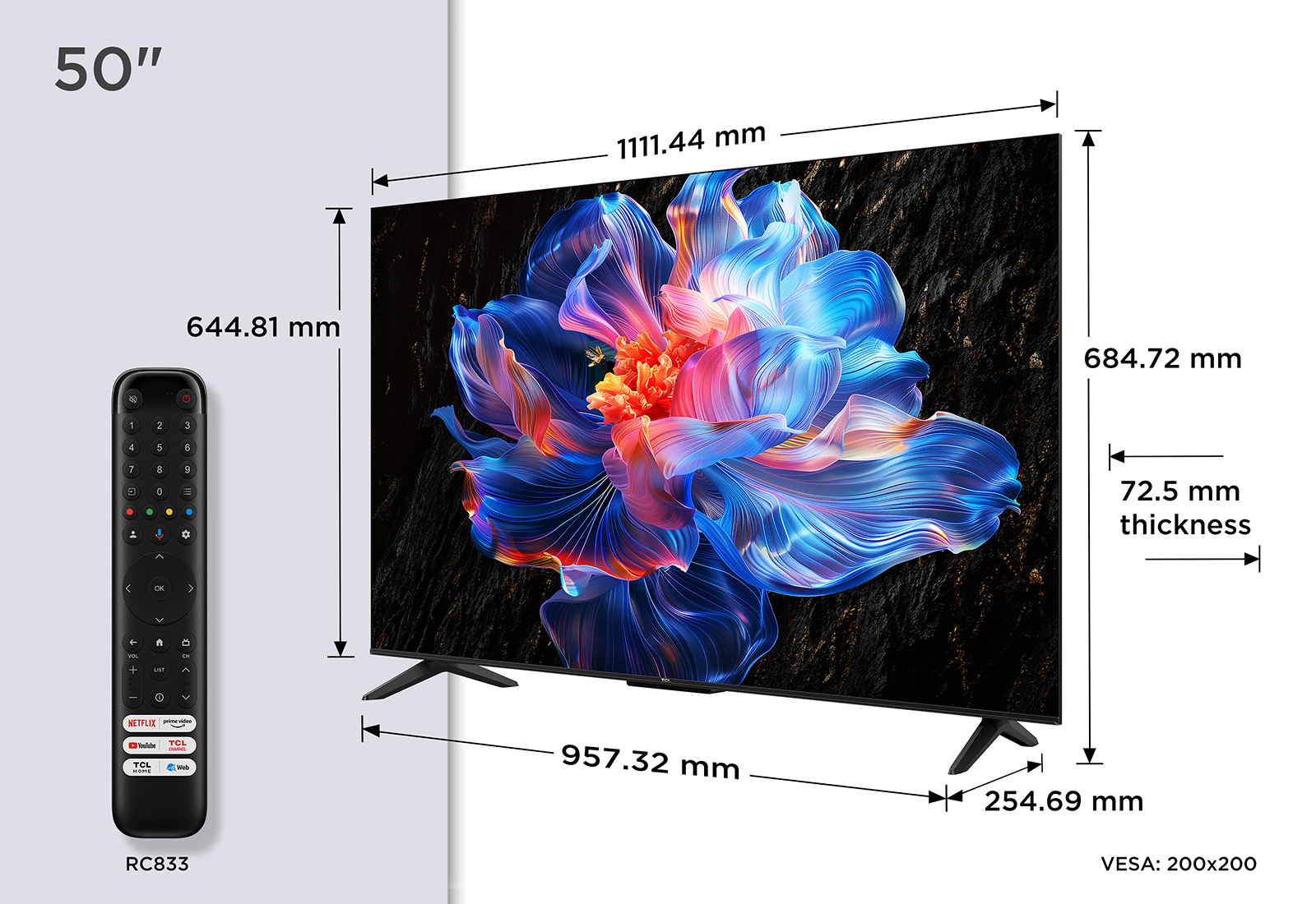 TCL 50V6C-UK 50" 4K Direct LED HDR Google TV thumbnail image