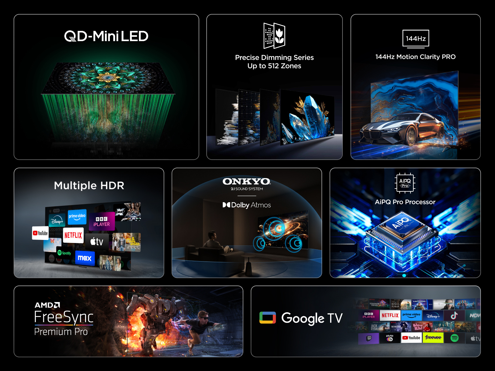 TCL 55Q6C-UK 55" 4K QD-Mini LED UHD Smart Google TV thumbnail image